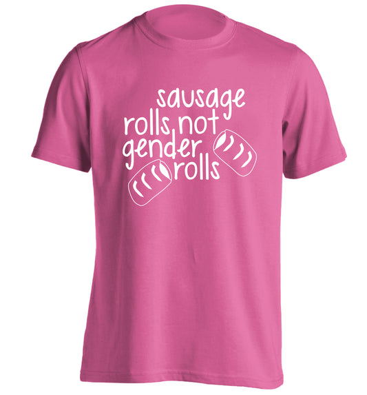 Sausage rolls not gender rolls adults unisex pink Tshirt 2XL