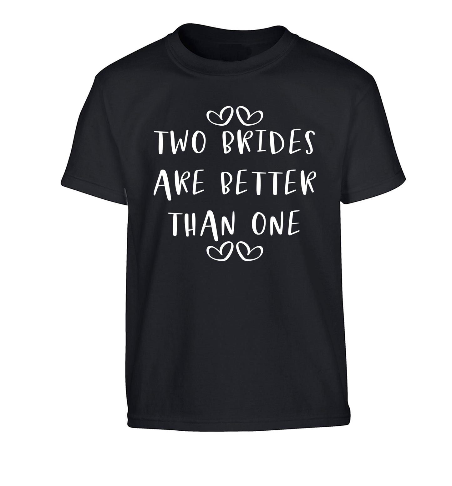 Two brides are better than one Children's black Tshirt 12-13 Years