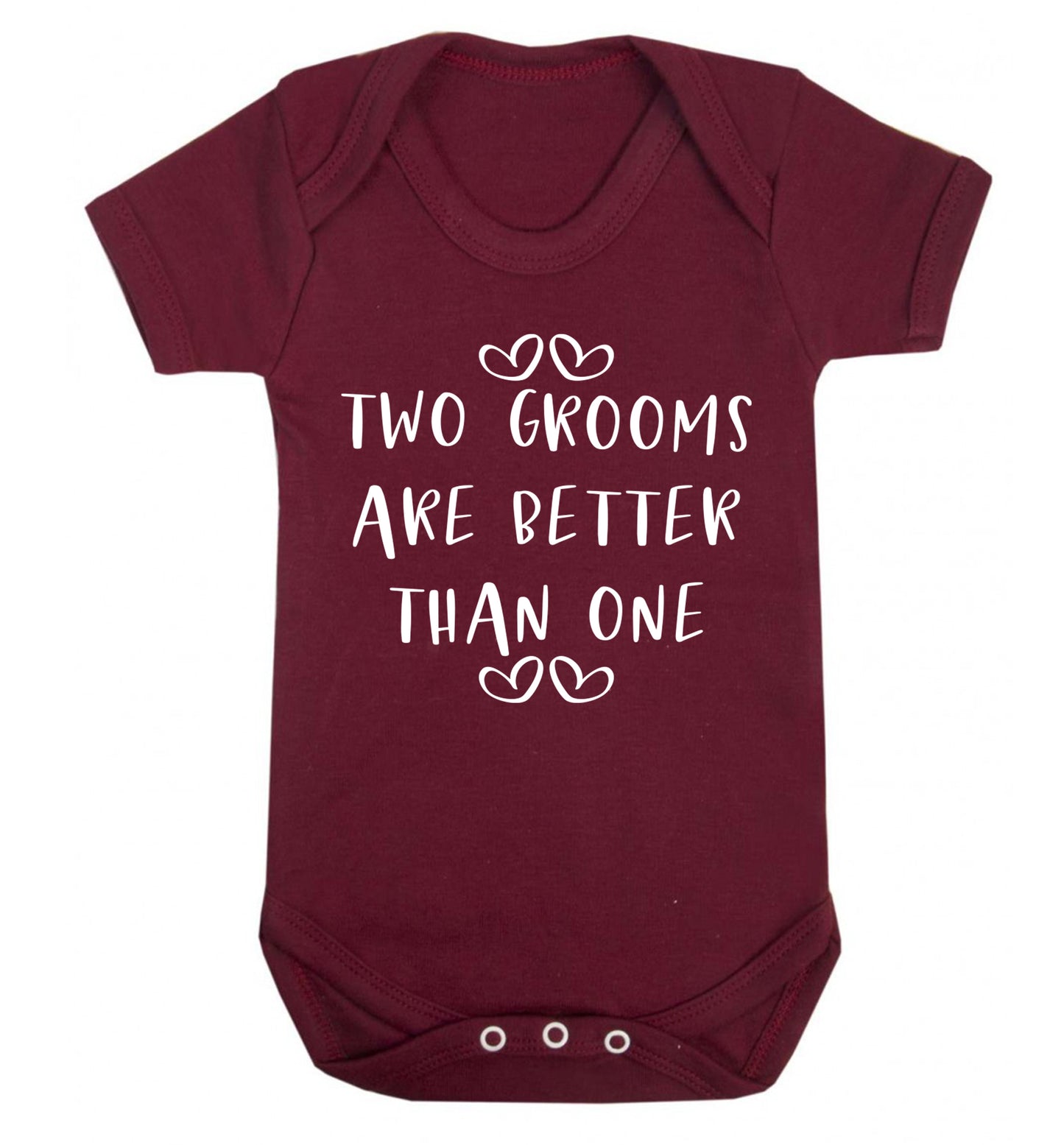 Two grooms are better than one baby vest maroon 18-24 months