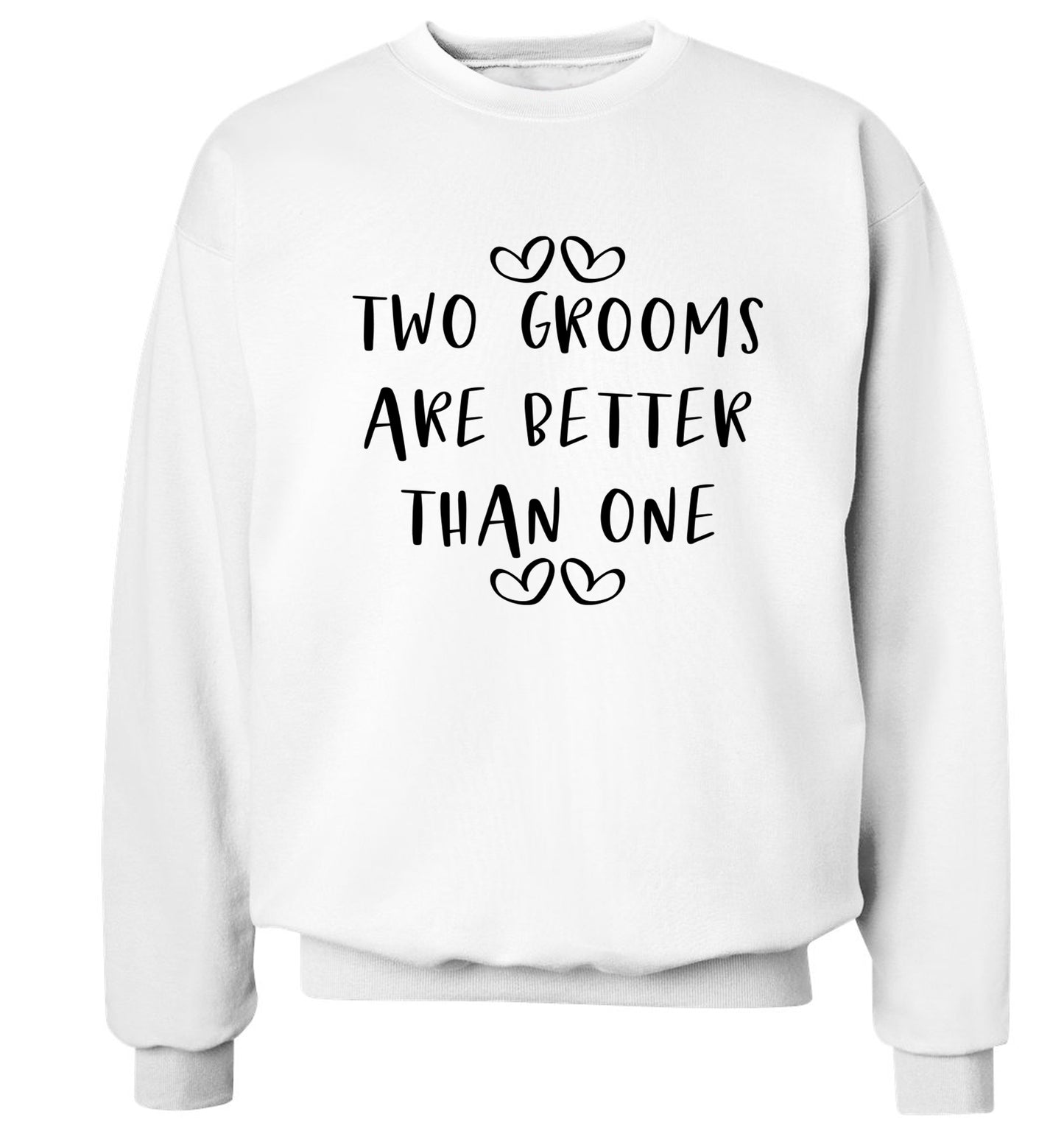 Two grooms are better than one adult's unisex white sweater 2XL
