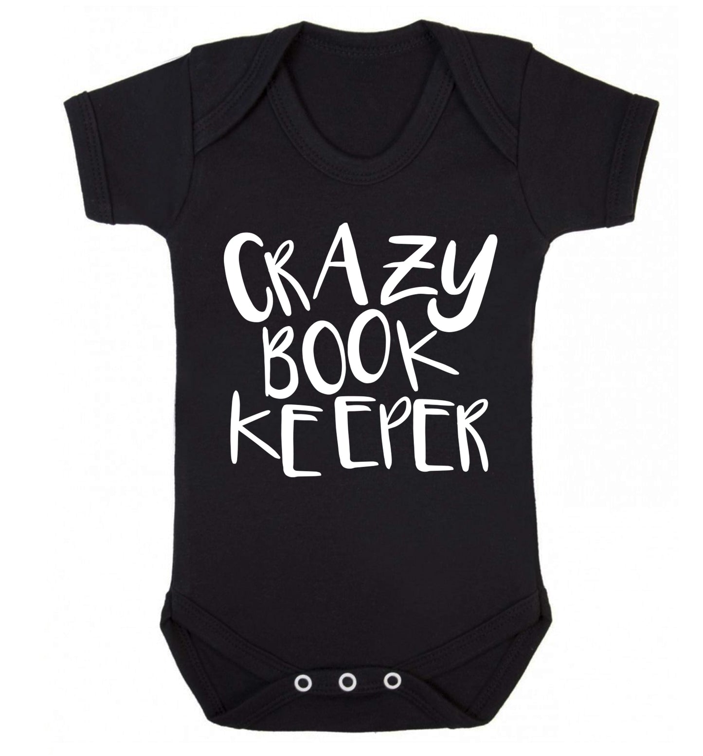 Crazy bookkeeper Baby Vest black 18-24 months