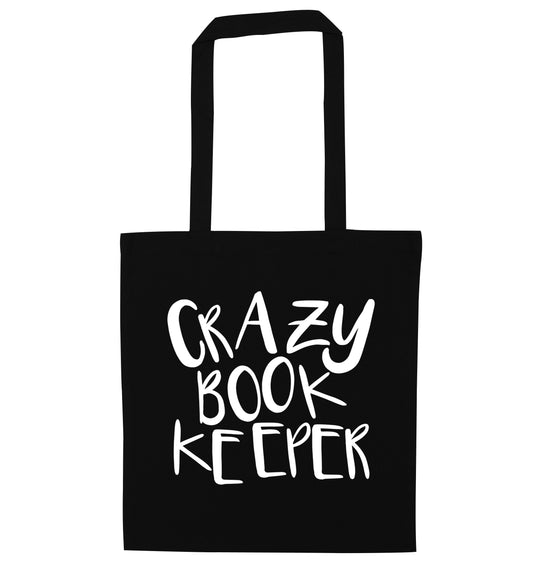 Crazy bookkeeper black tote bag