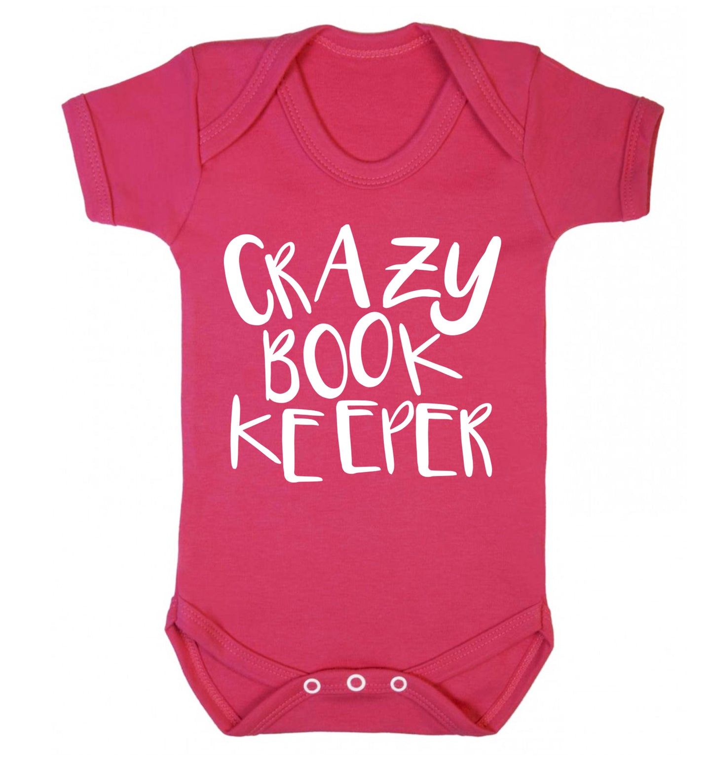 Crazy bookkeeper Baby Vest dark pink 18-24 months