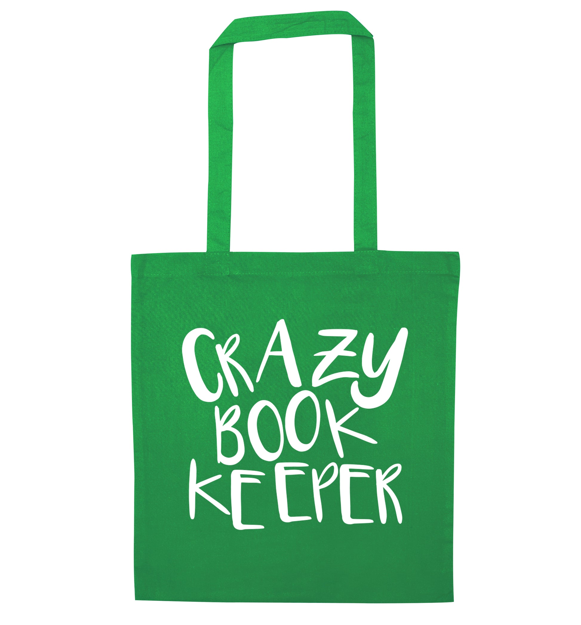Crazy bookkeeper green tote bag