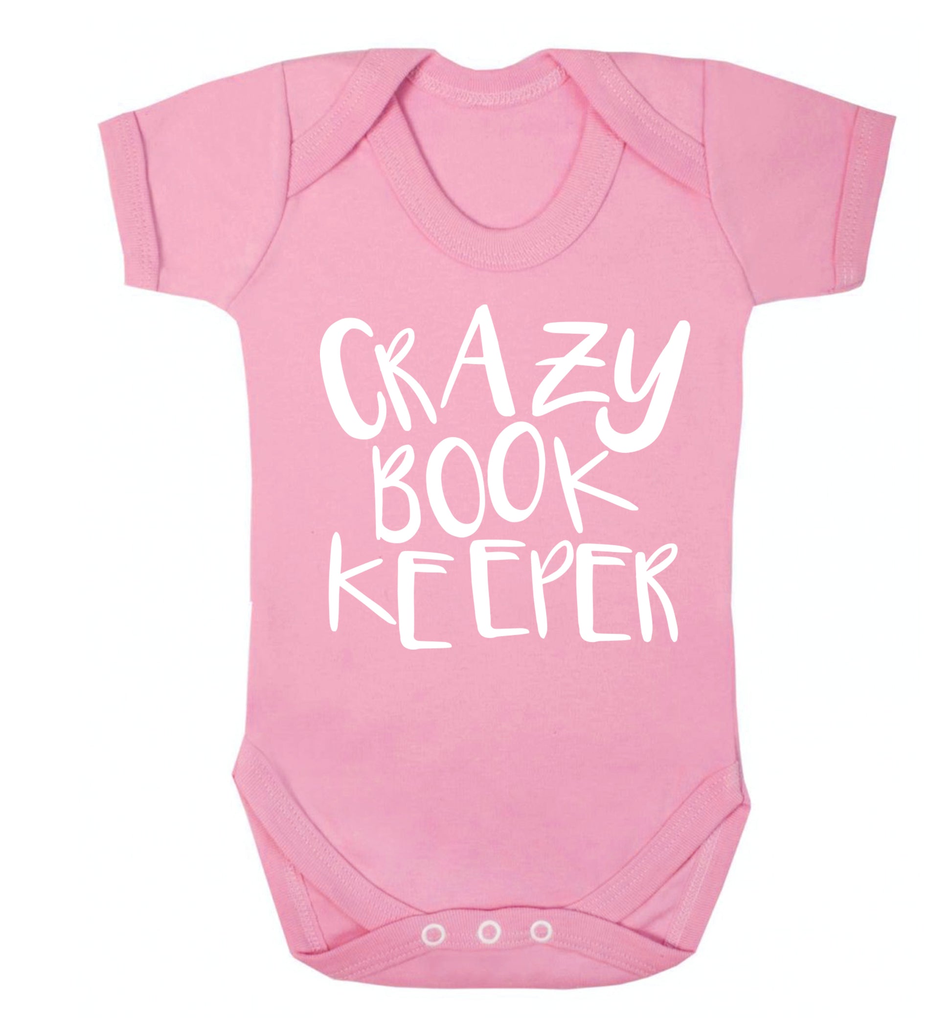 Crazy bookkeeper Baby Vest pale pink 18-24 months