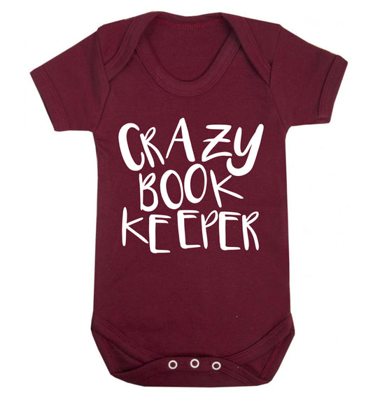 Crazy bookkeeper Baby Vest maroon 18-24 months