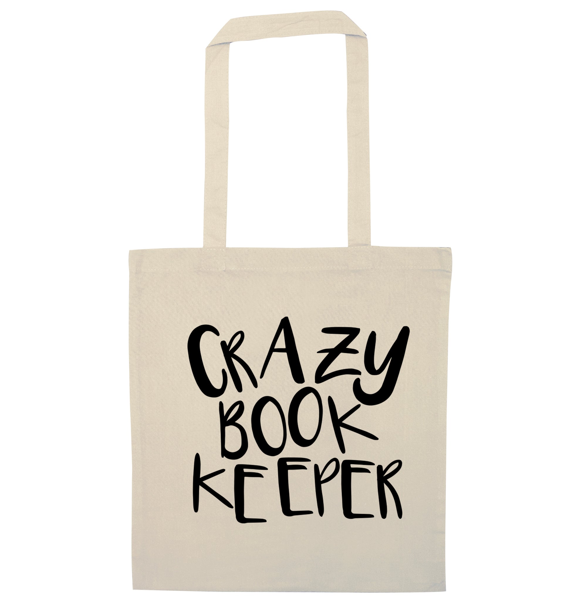 Crazy bookkeeper natural tote bag