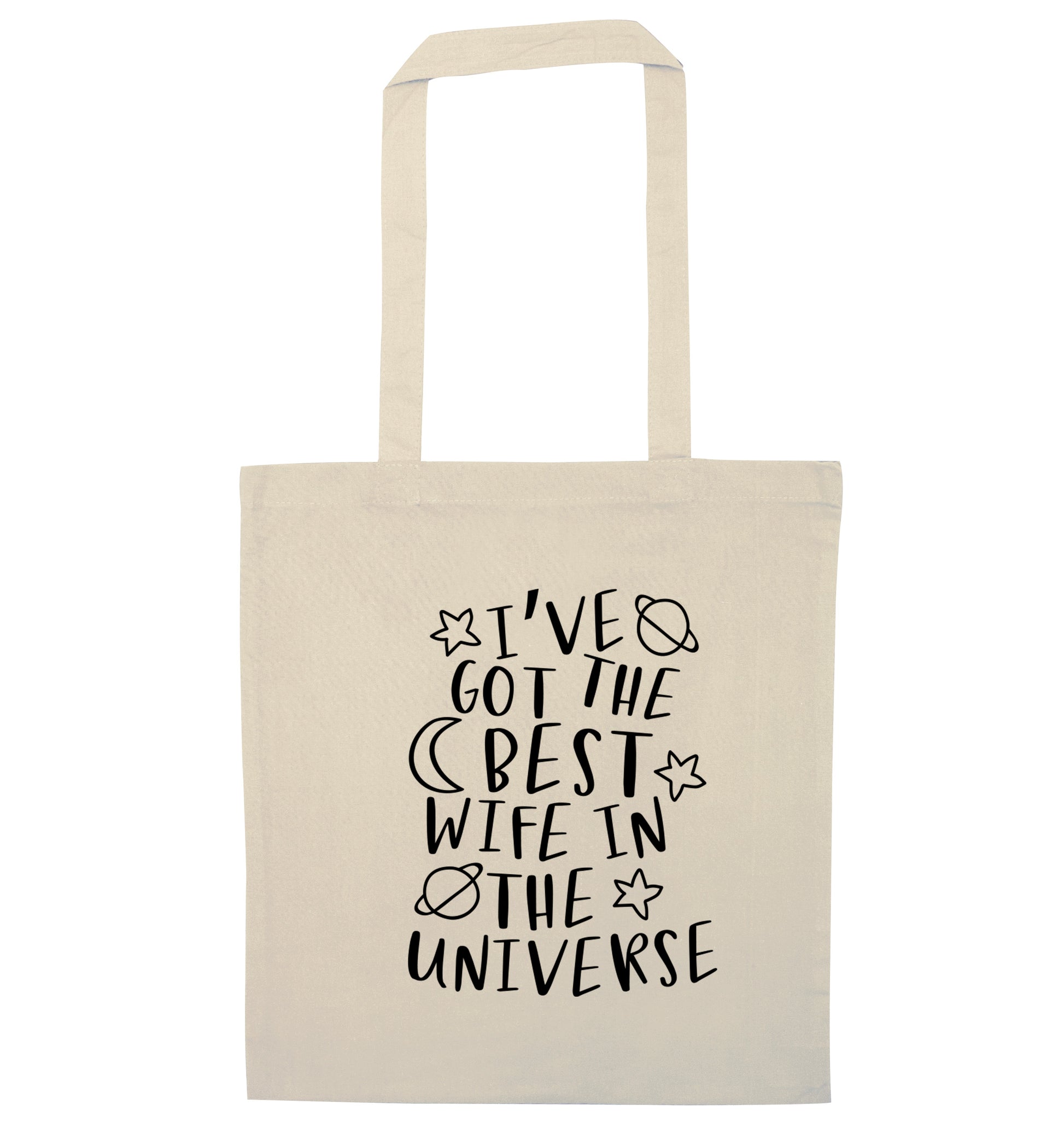 I've got the best wife in the universe natural tote bag