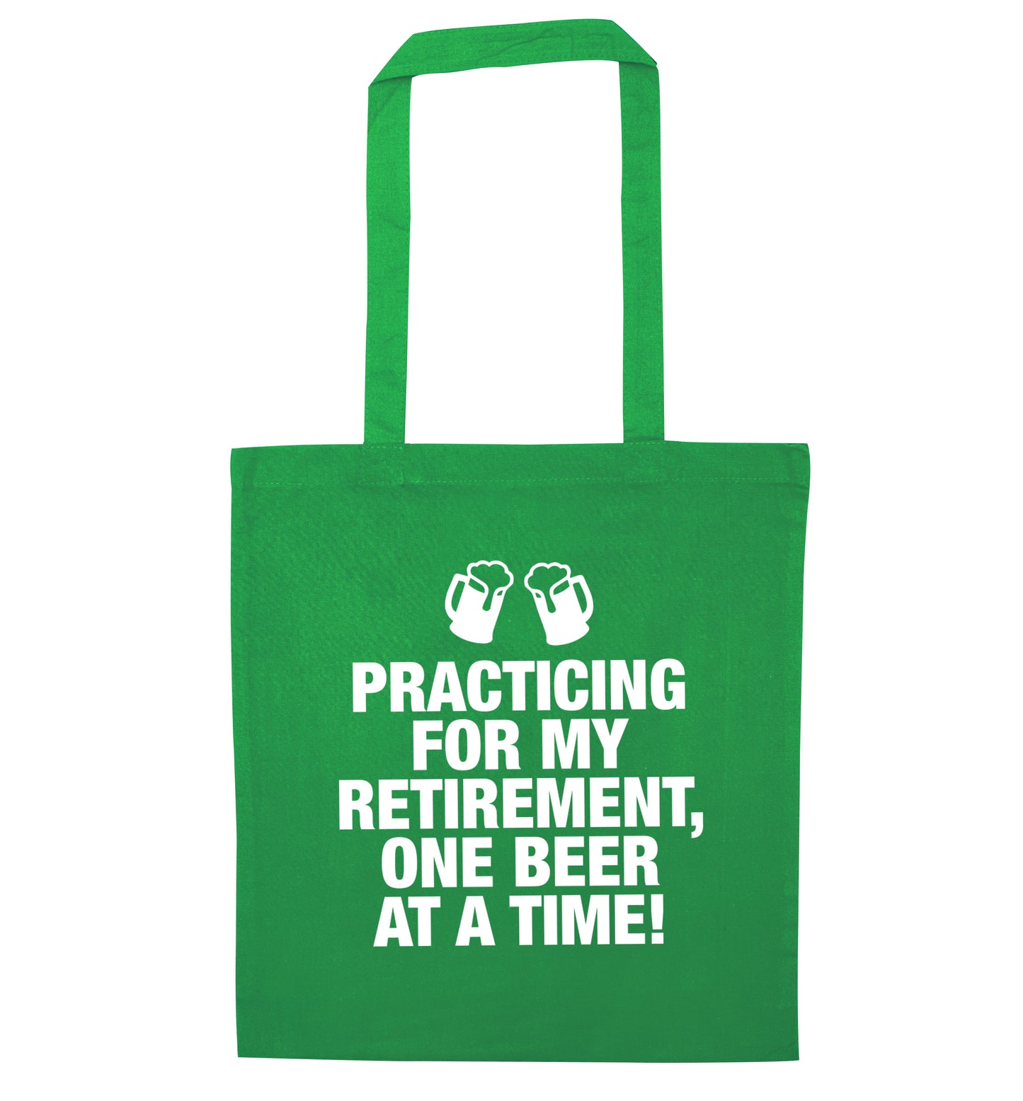 Practicing my retirement one beer at a time green tote bag