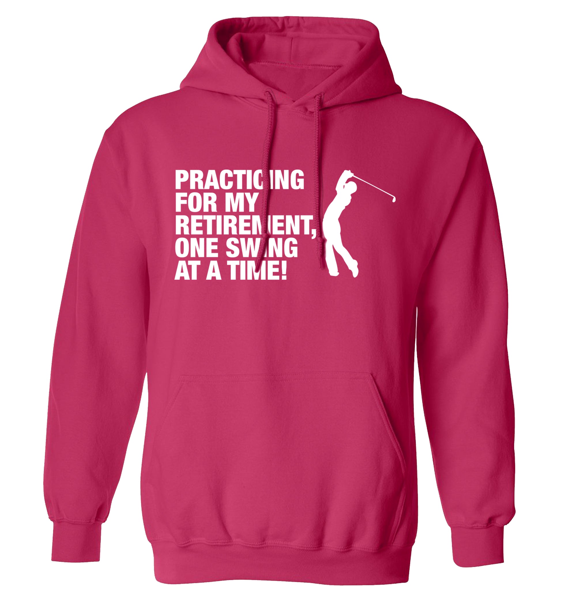 Practicing for my retirement one swing at a time adults unisex pink hoodie 2XL