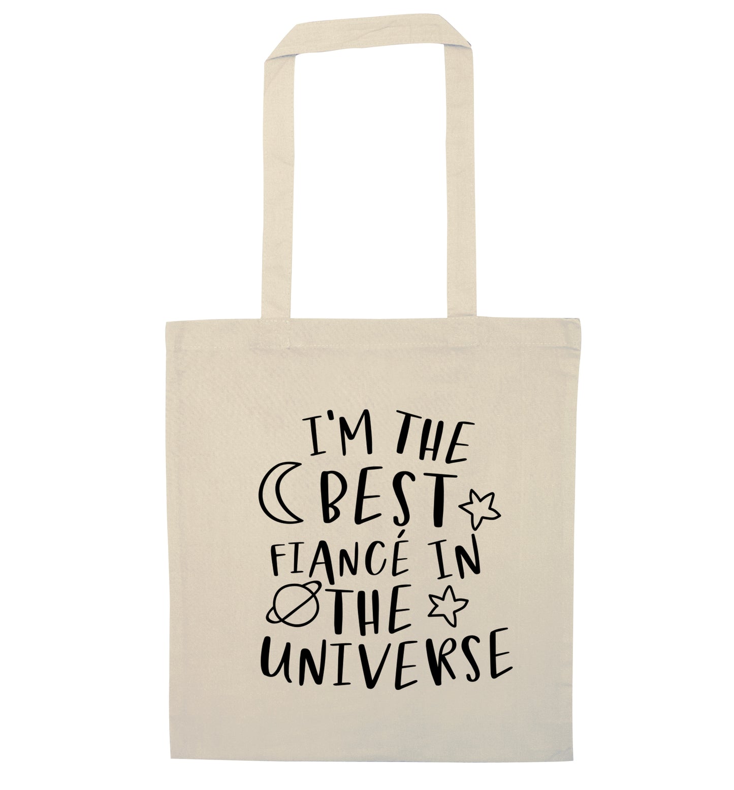 I'm the best fiance in the universe natural tote bag