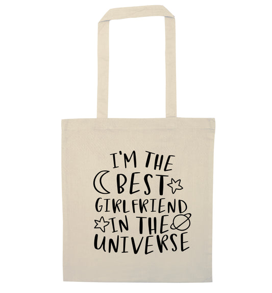 I'm the best girlfriend in the universe natural tote bag