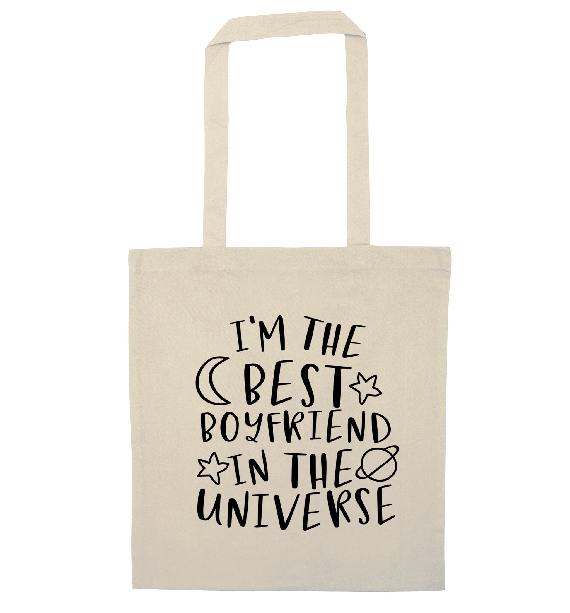 I'm the best boyfriend in the universe natural tote bag