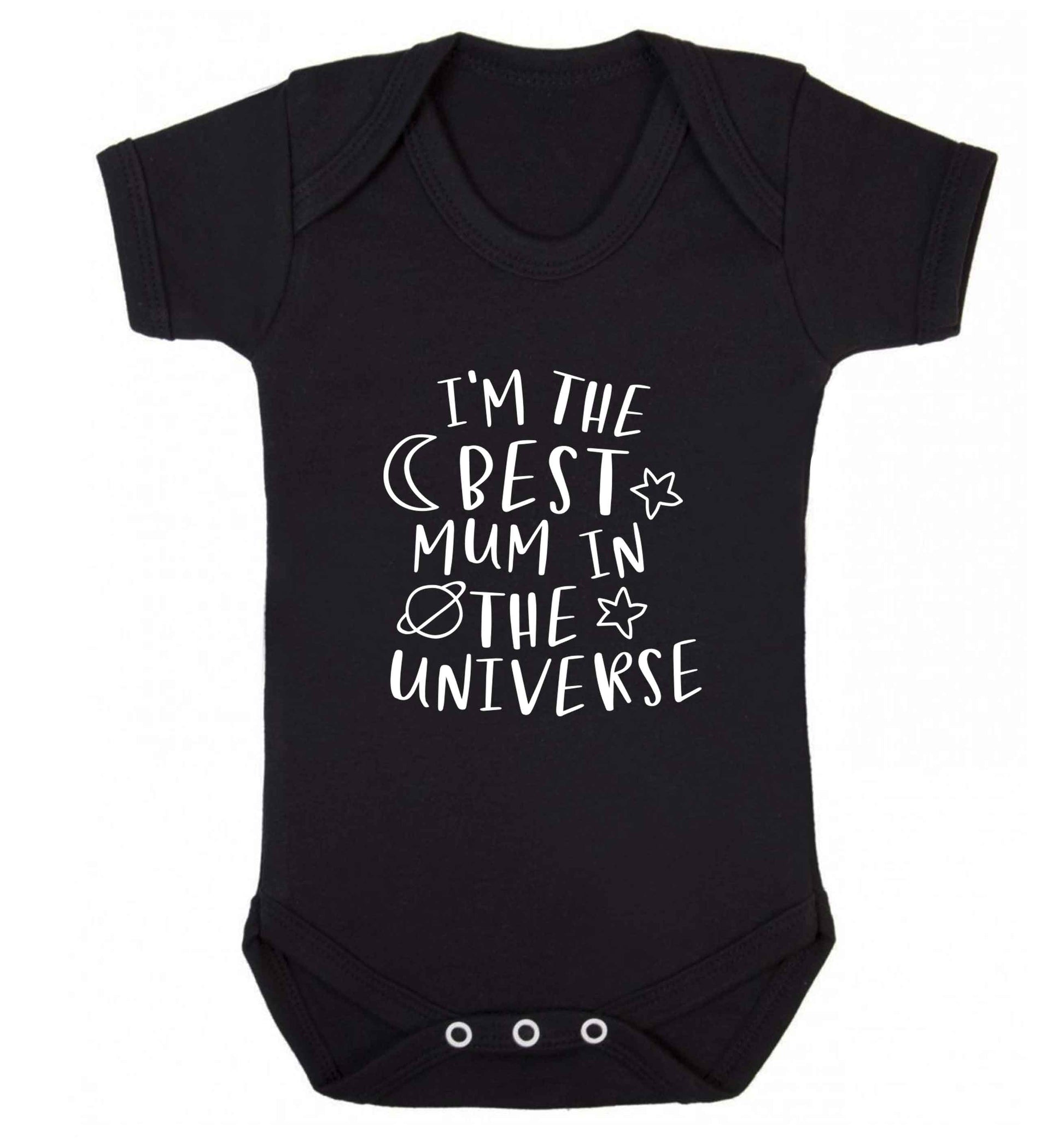 I'm the best mum in the universe baby vest black 18-24 months