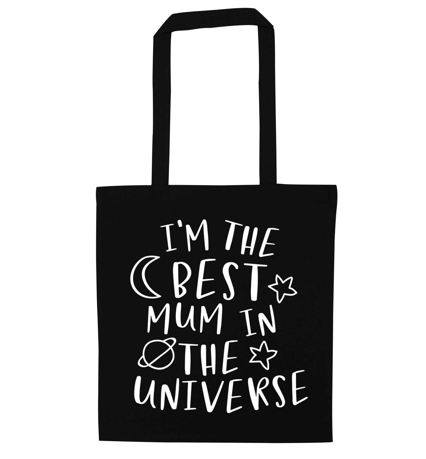 I'm the best mum in the universe black tote bag