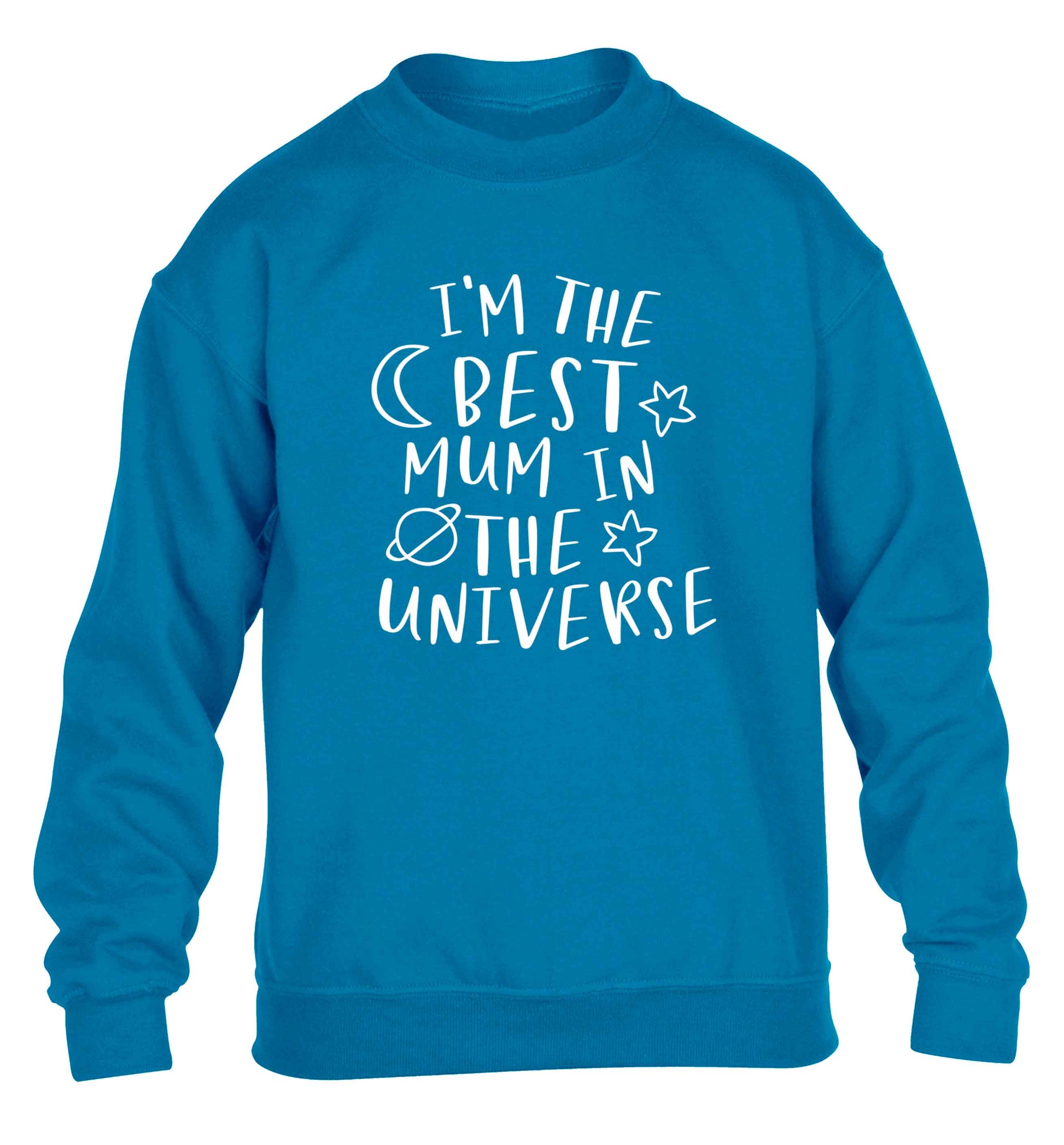 I'm the best mum in the universe children's blue sweater 12-13 Years