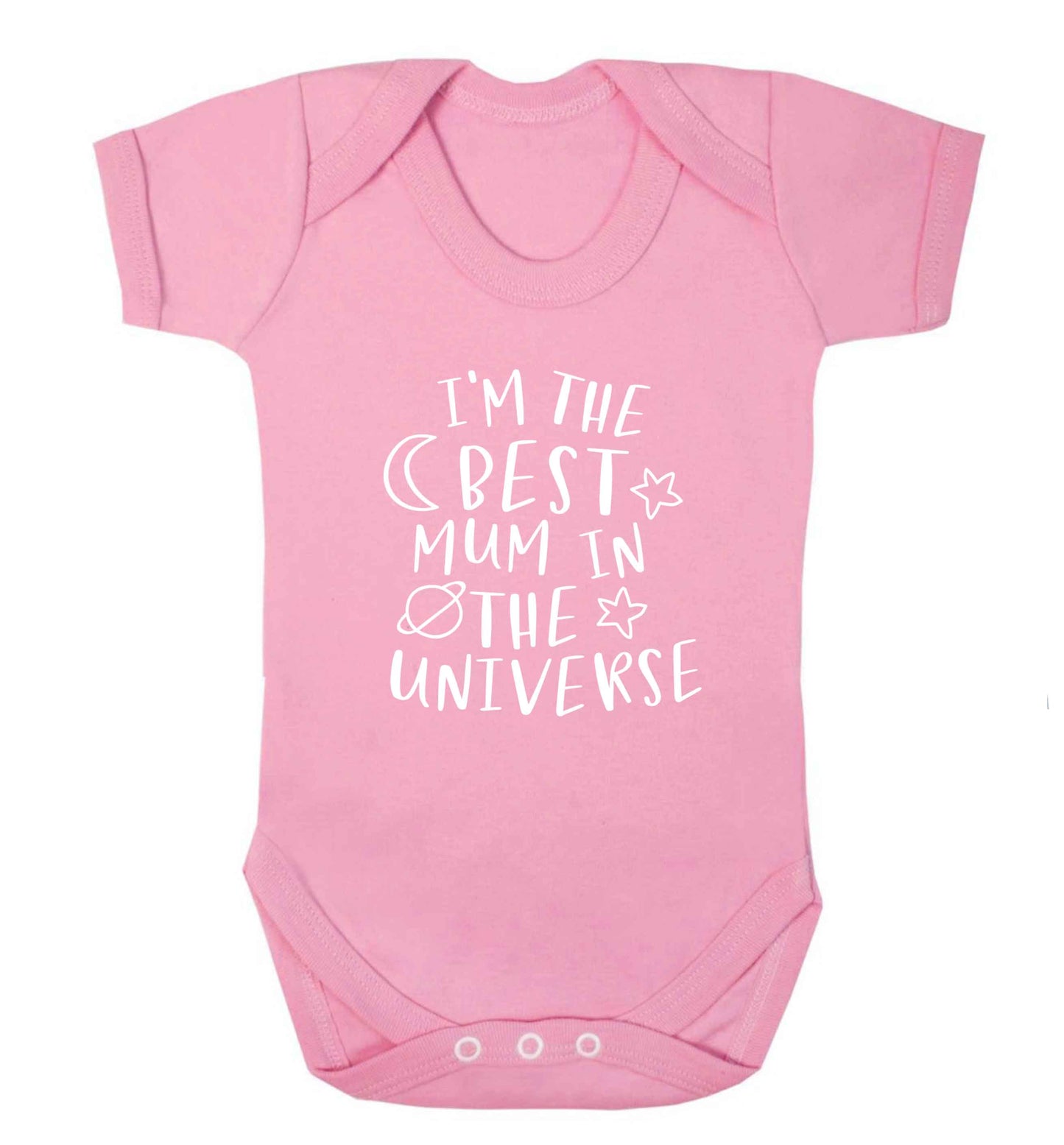 I'm the best mum in the universe baby vest pale pink 18-24 months
