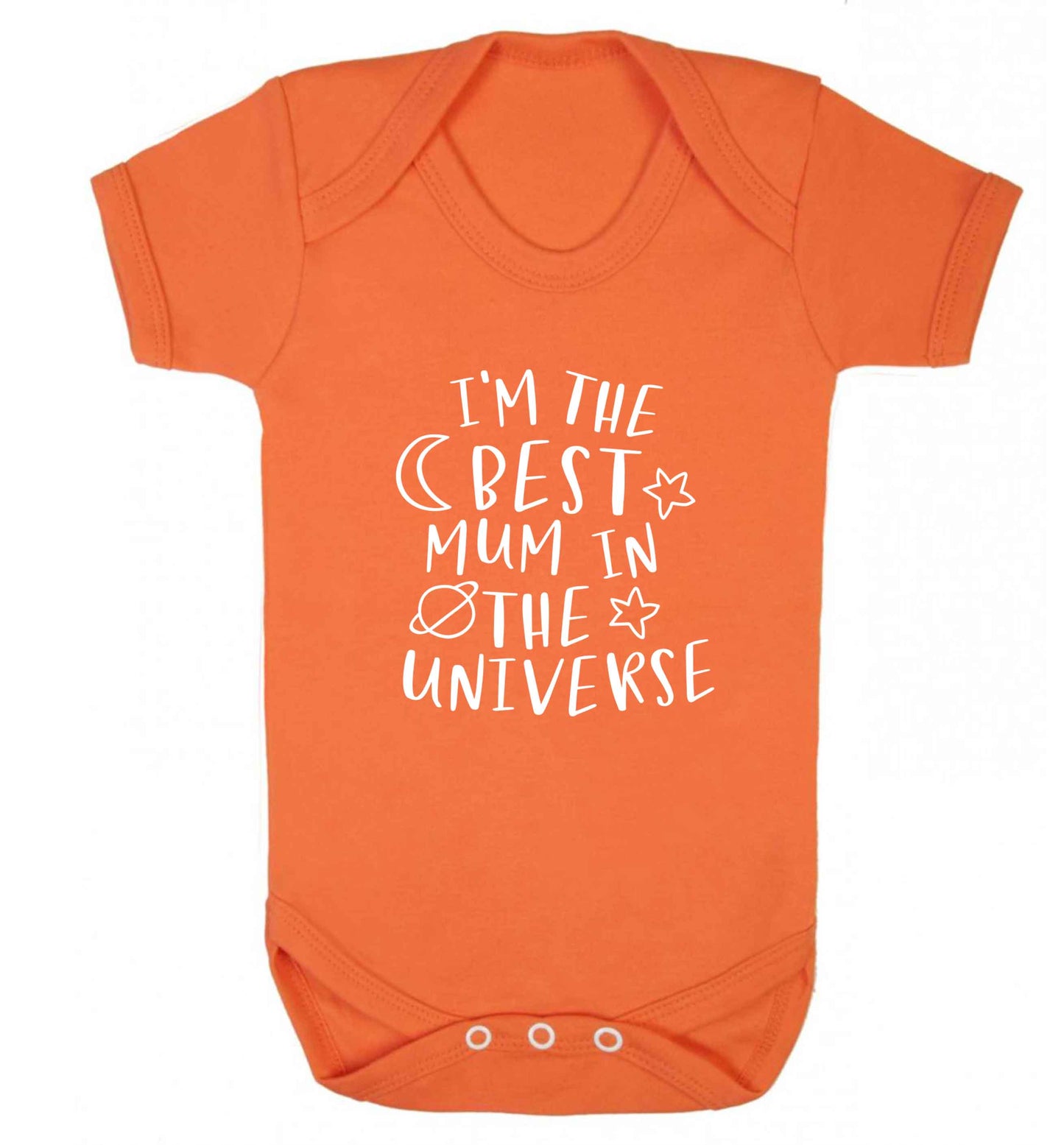 I'm the best mum in the universe baby vest orange 18-24 months