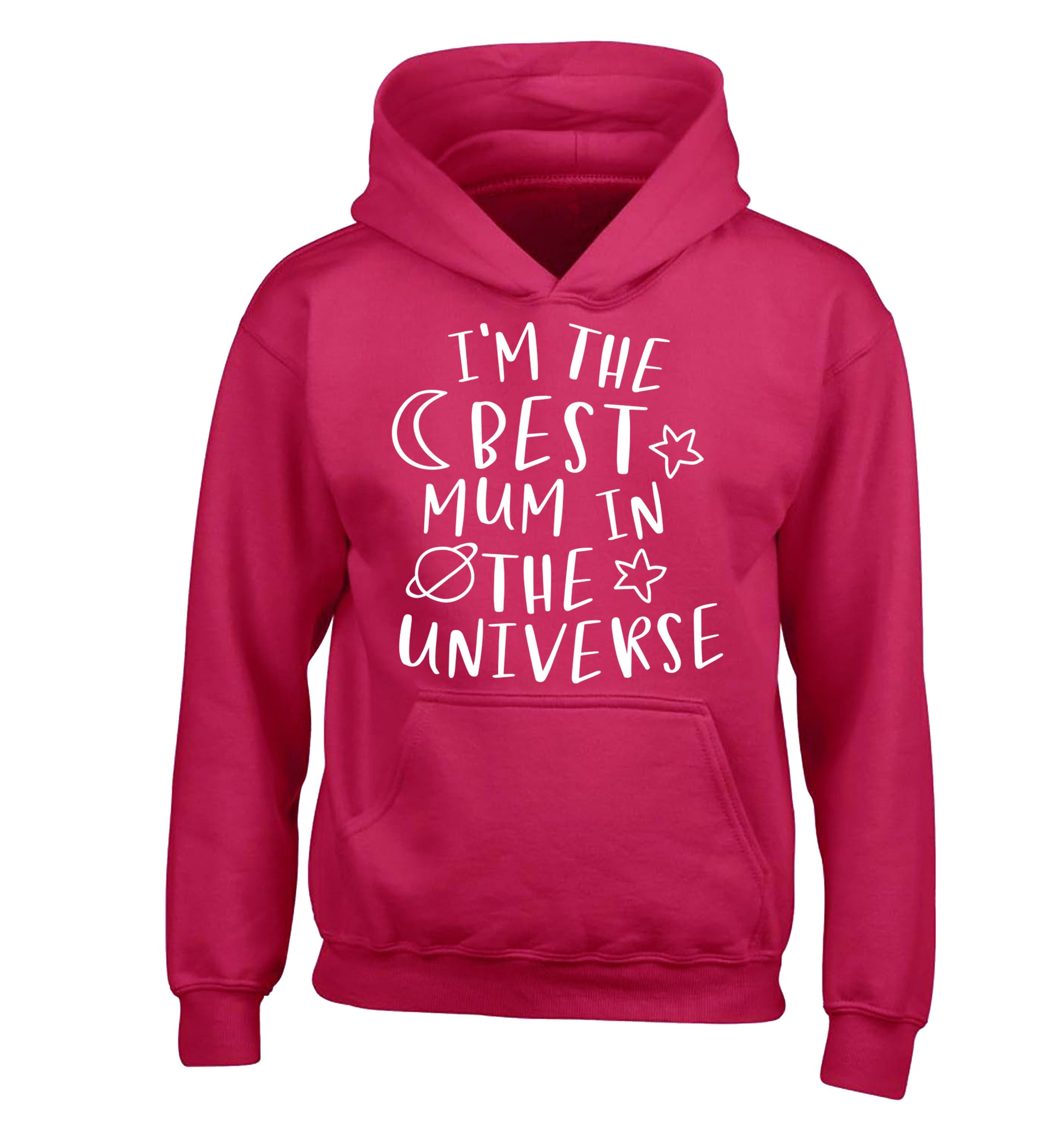 I'm the best mum in the universe children's pink hoodie 12-13 Years