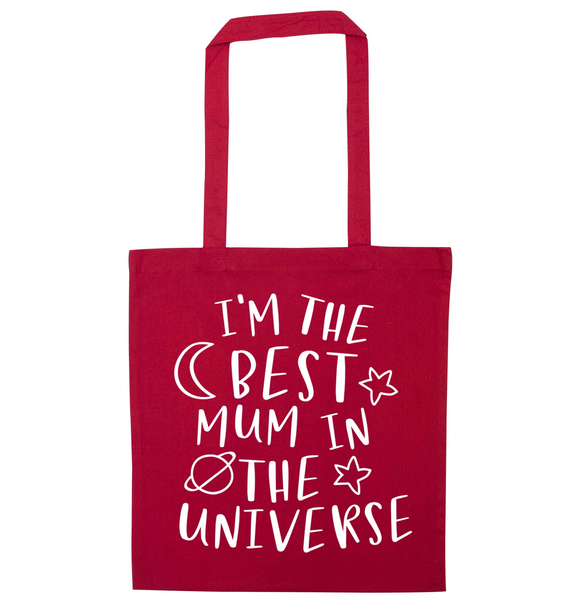 I'm the best mum in the universe red tote bag