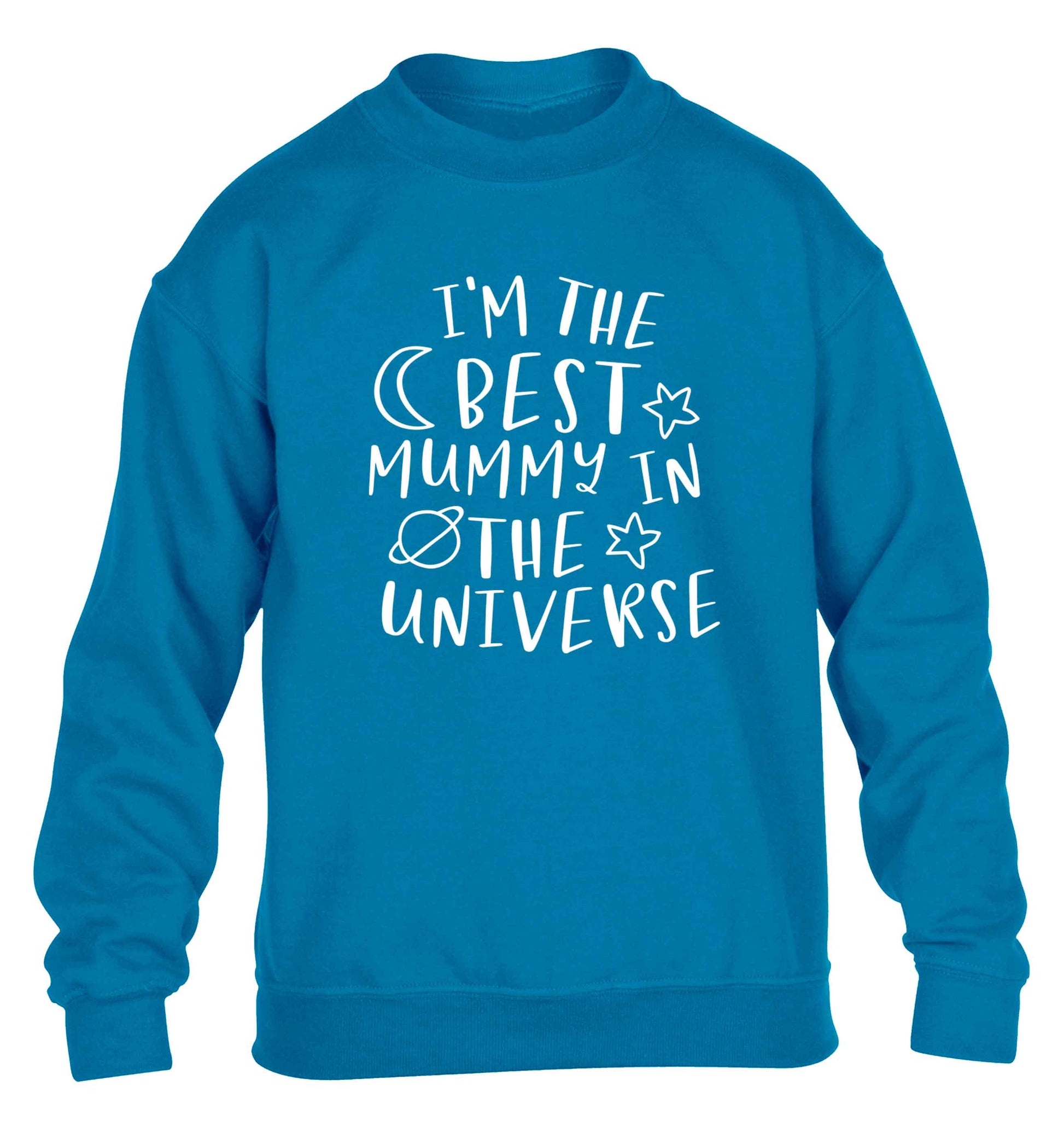 I'm the best mummy in the universe children's blue sweater 12-13 Years
