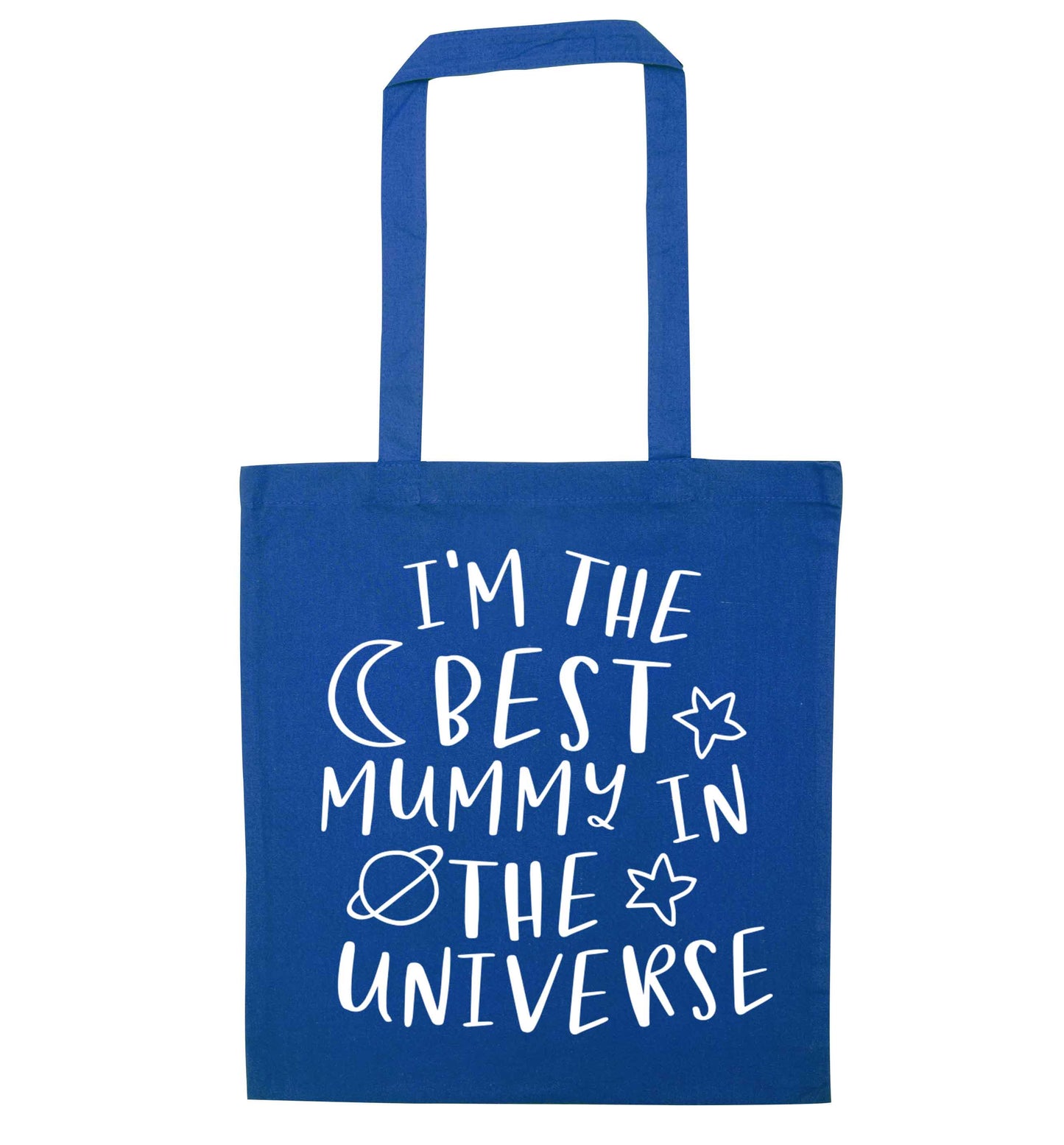 I'm the best mummy in the universe blue tote bag