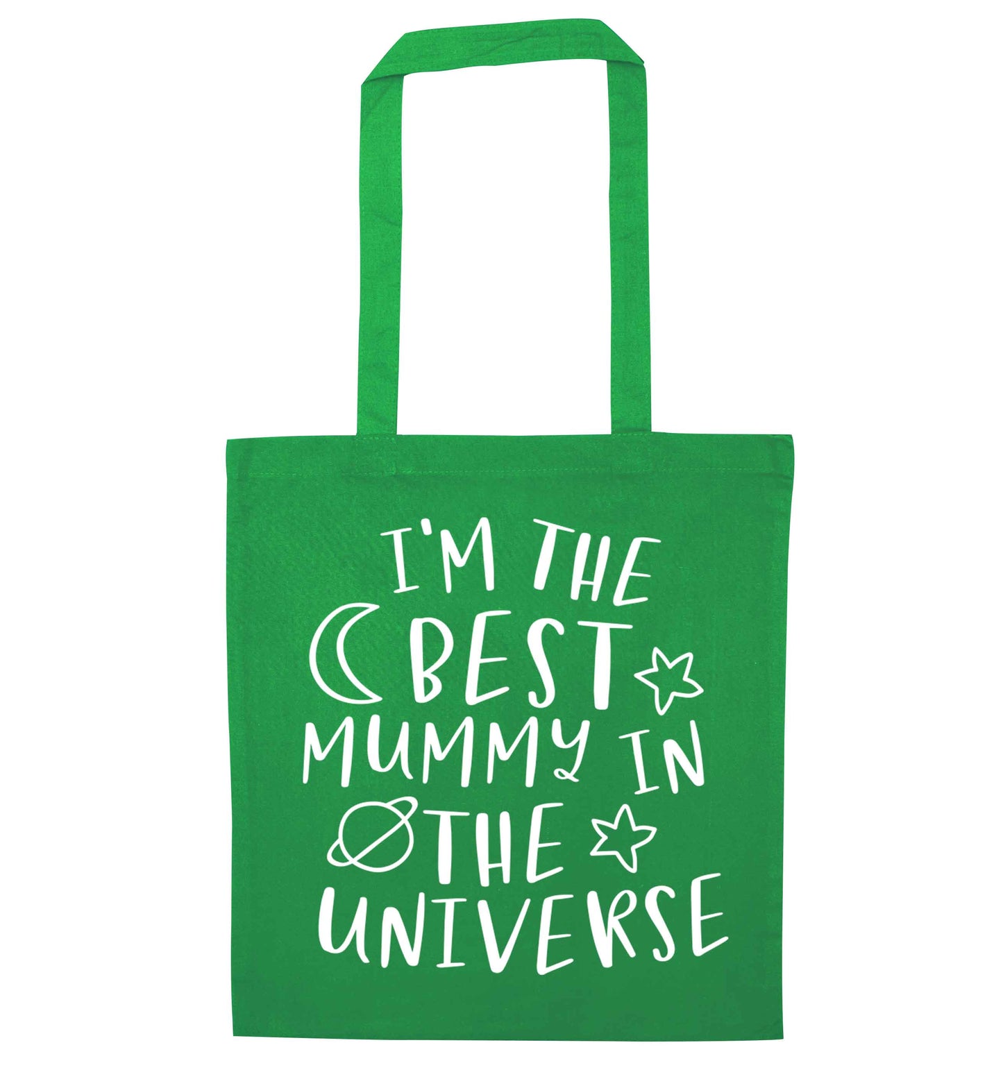 I'm the best mummy in the universe green tote bag