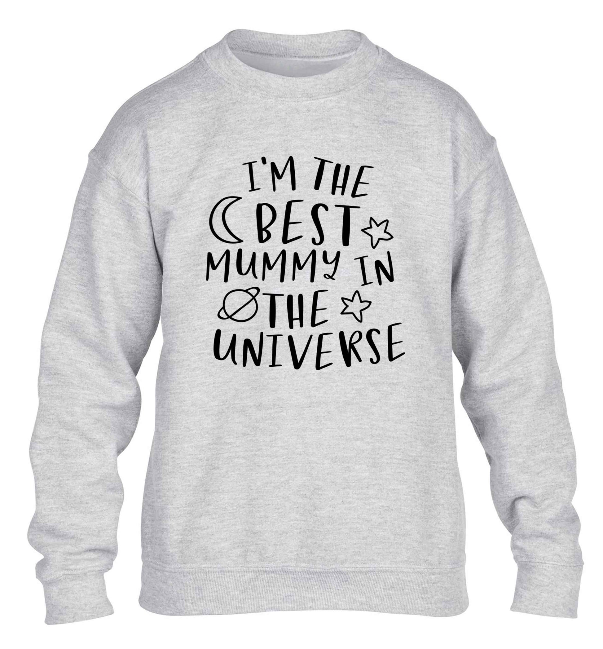 I'm the best mummy in the universe children's grey sweater 12-13 Years