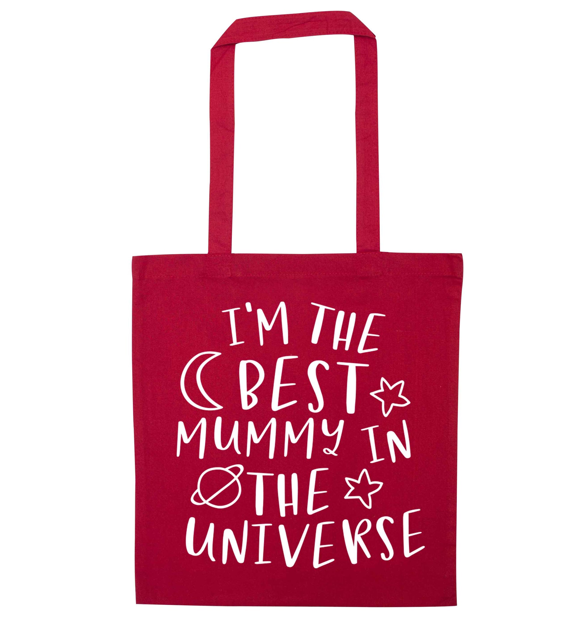I'm the best mummy in the universe red tote bag