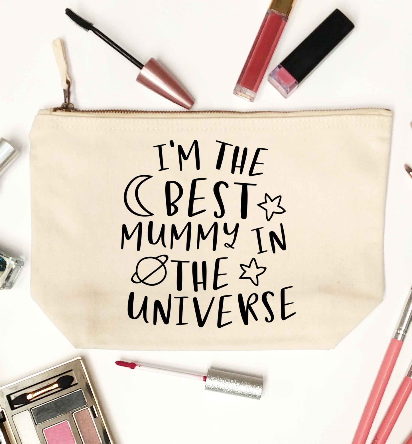 I'm the best mummy in the universe natural makeup bag