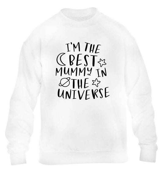 I'm the best mummy in the universe children's white sweater 12-13 Years