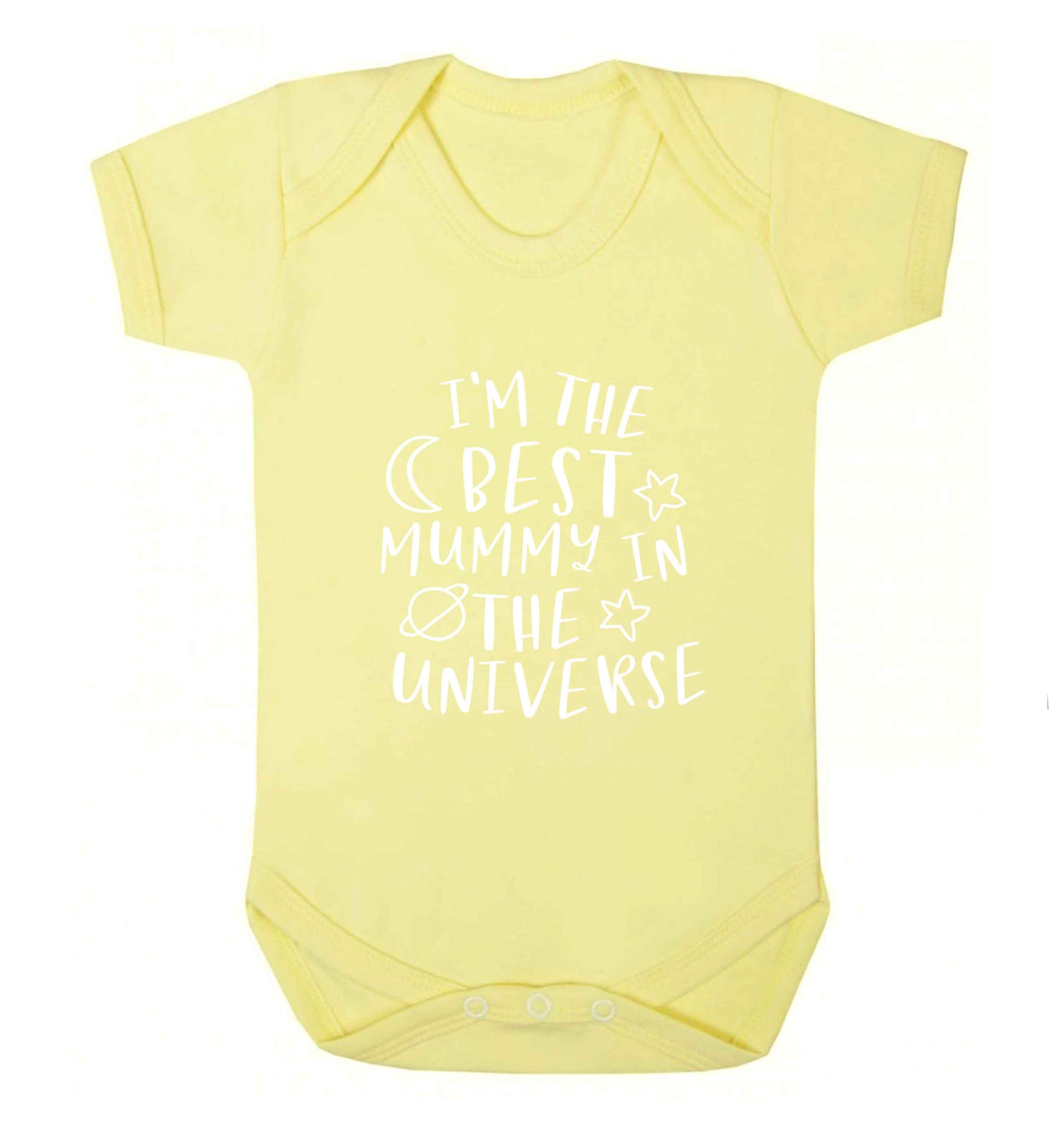 I'm the best mummy in the universe baby vest pale yellow 18-24 months