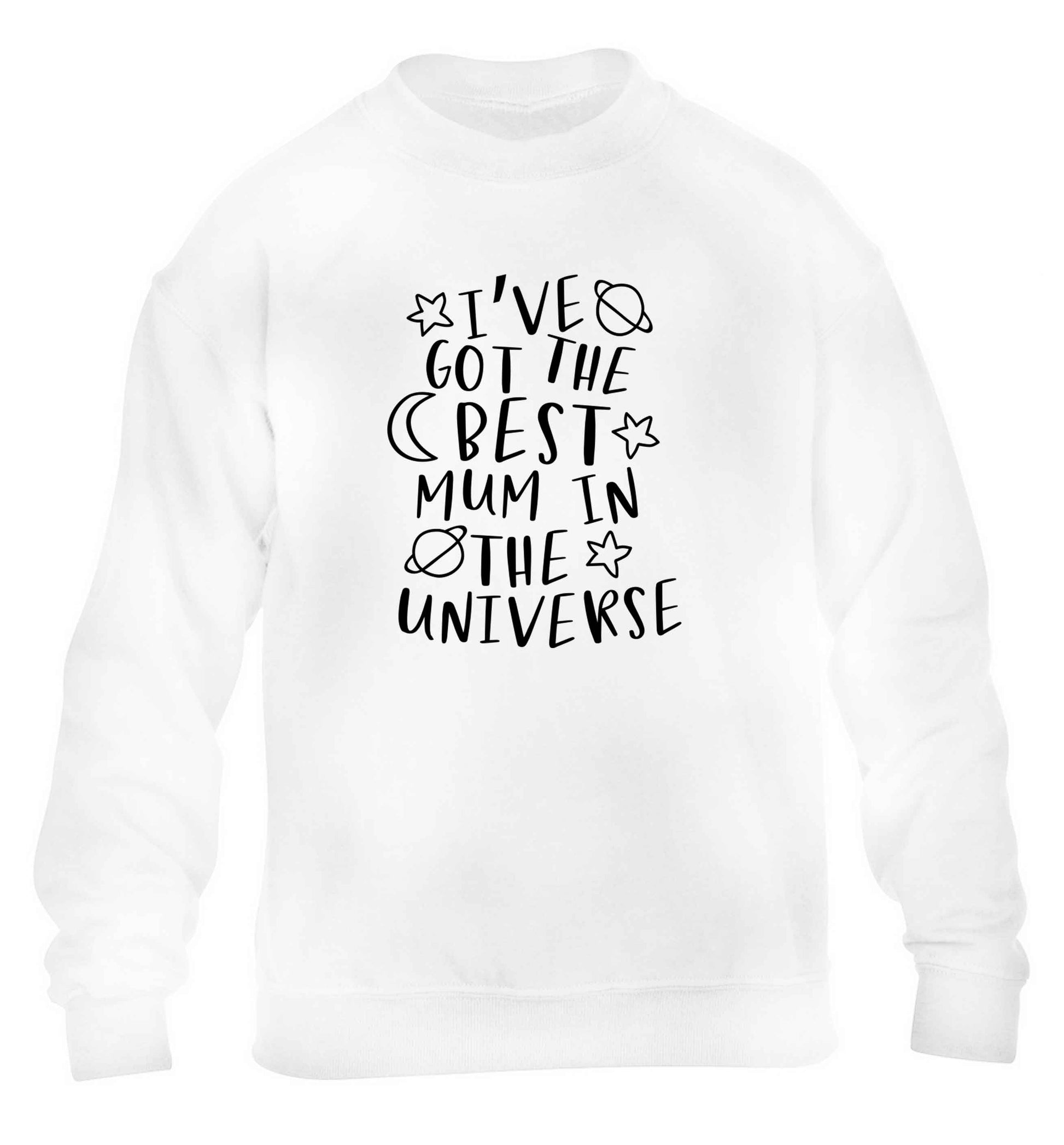 I've got the best mum in the universe children's white sweater 12-13 Years
