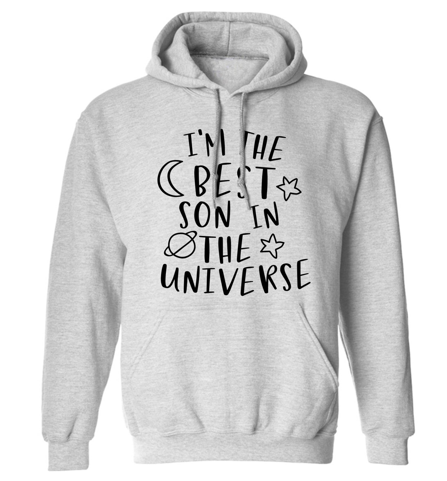 I'm the best son in the universe adults unisex grey hoodie 2XL