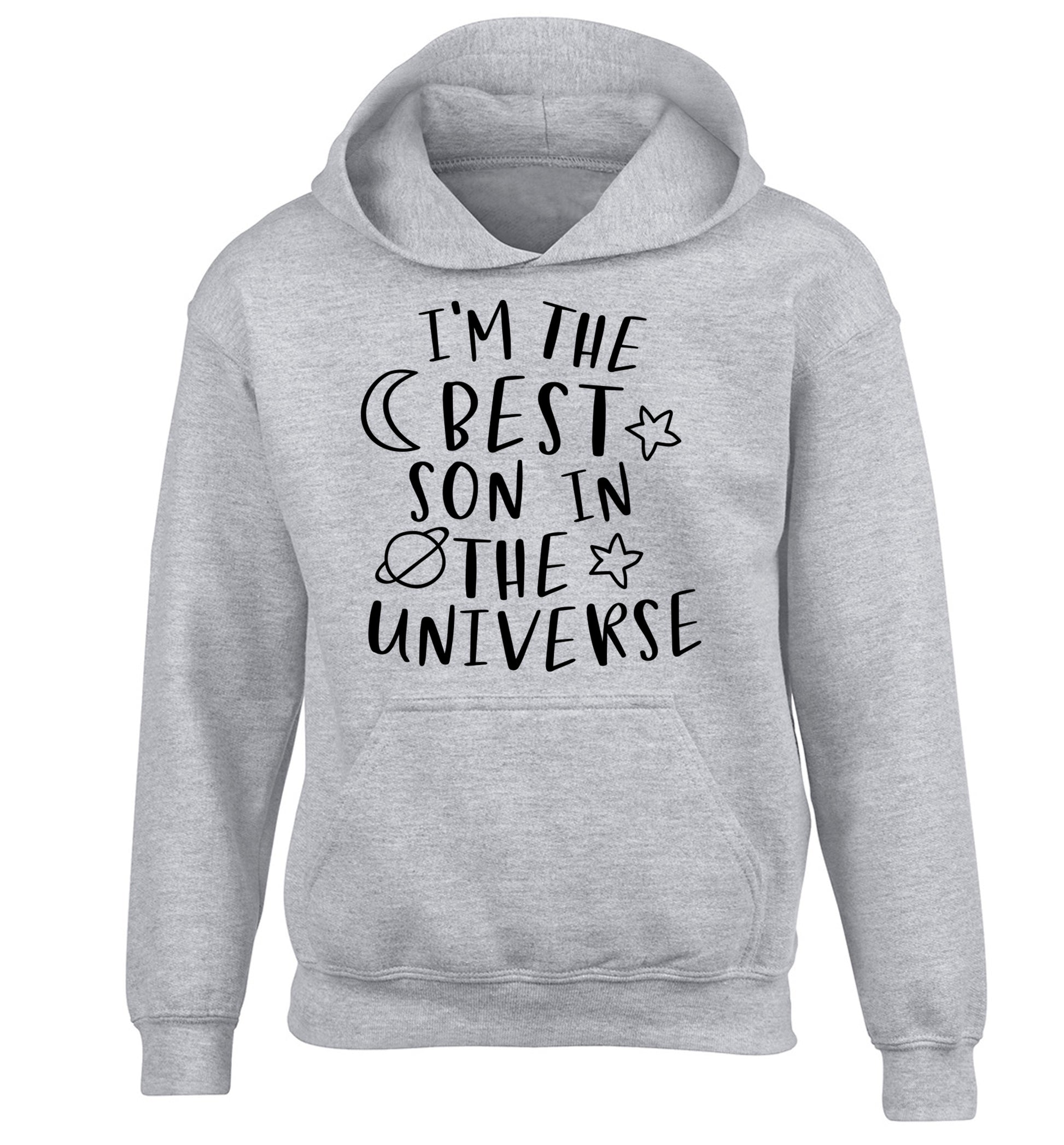 I'm the best son in the universe children's grey hoodie 12-13 Years
