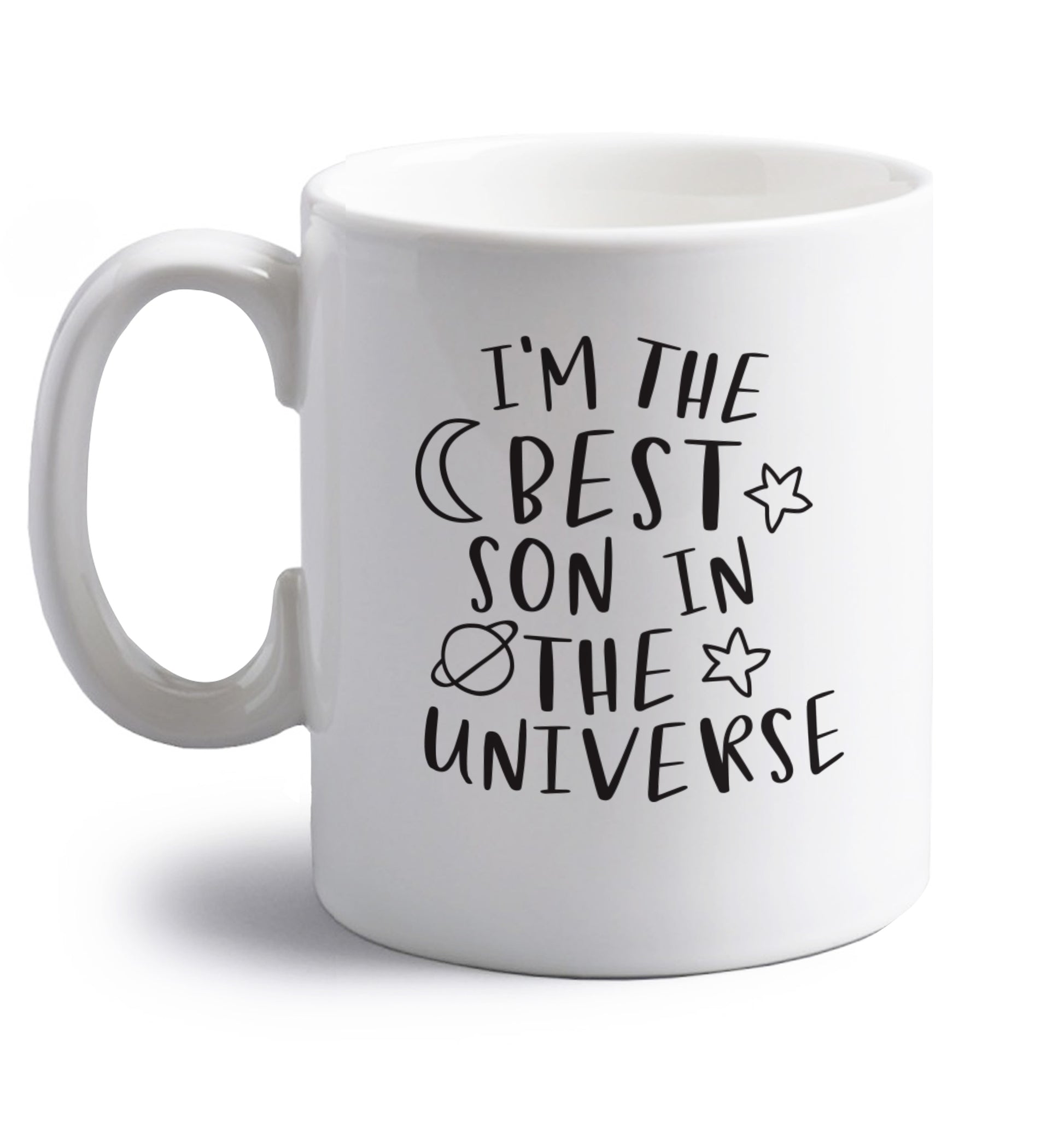 I'm the best son in the universe right handed white ceramic mug 