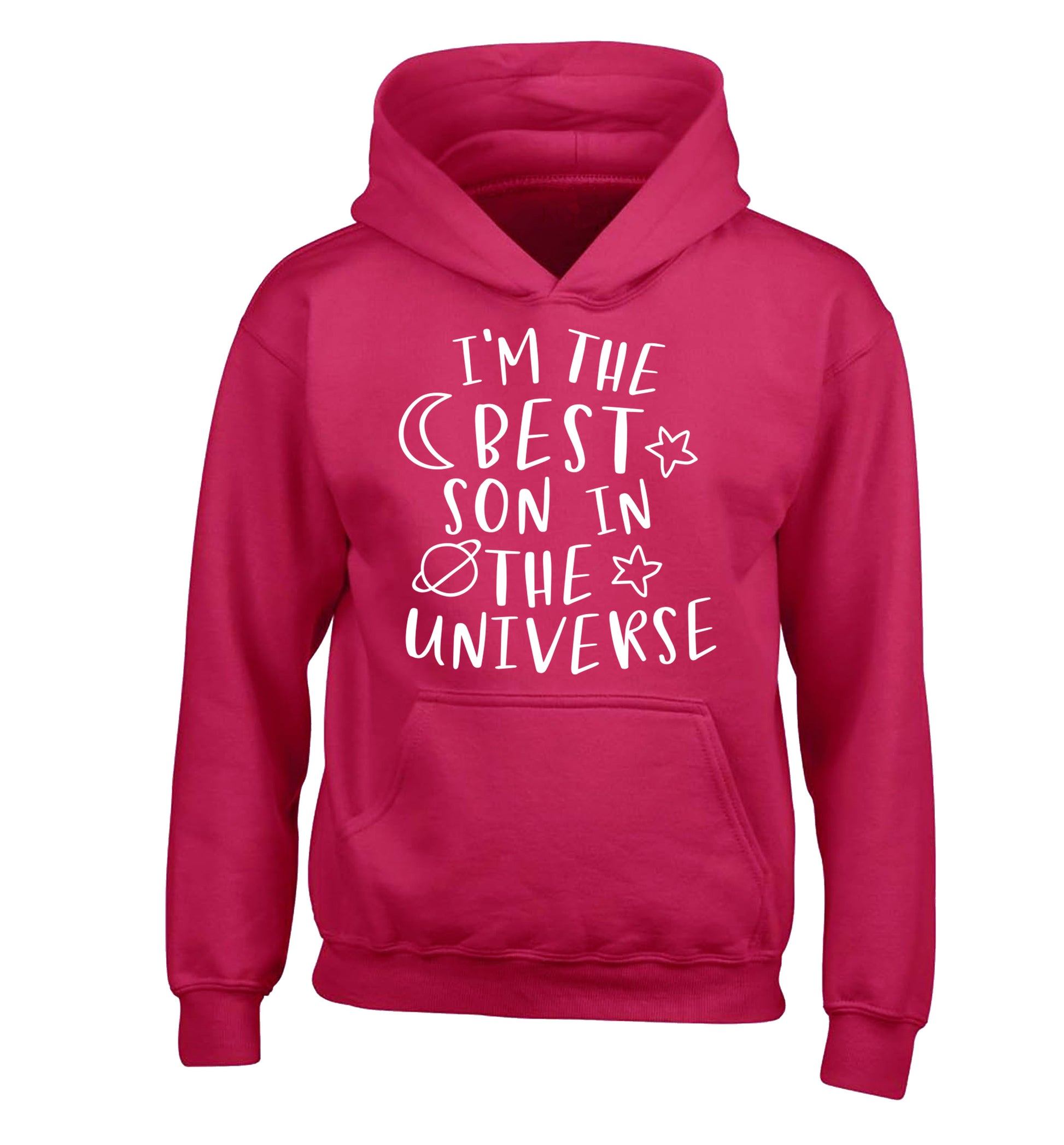 I'm the best son in the universe children's pink hoodie 12-13 Years