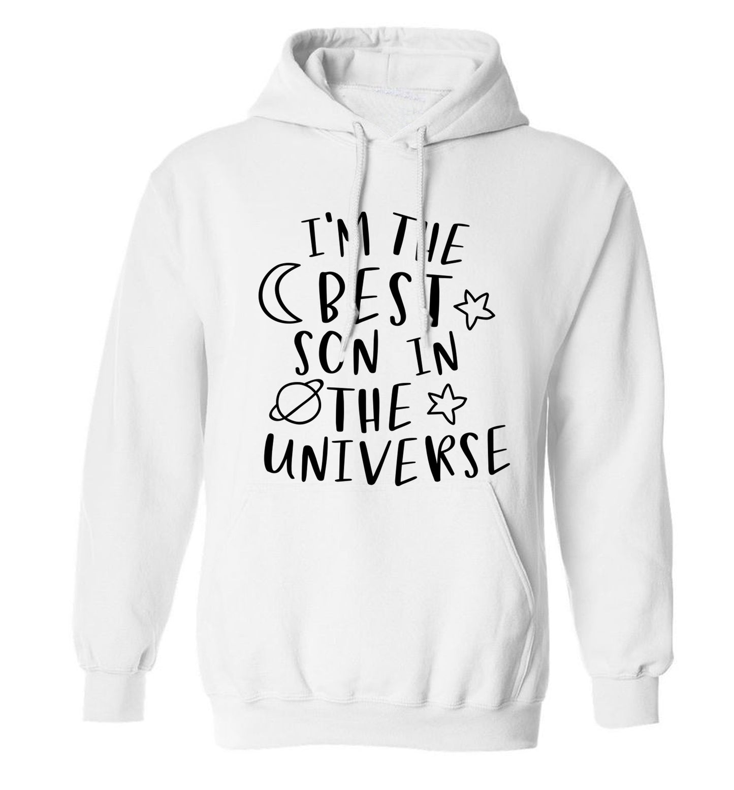I'm the best son in the universe adults unisex white hoodie 2XL