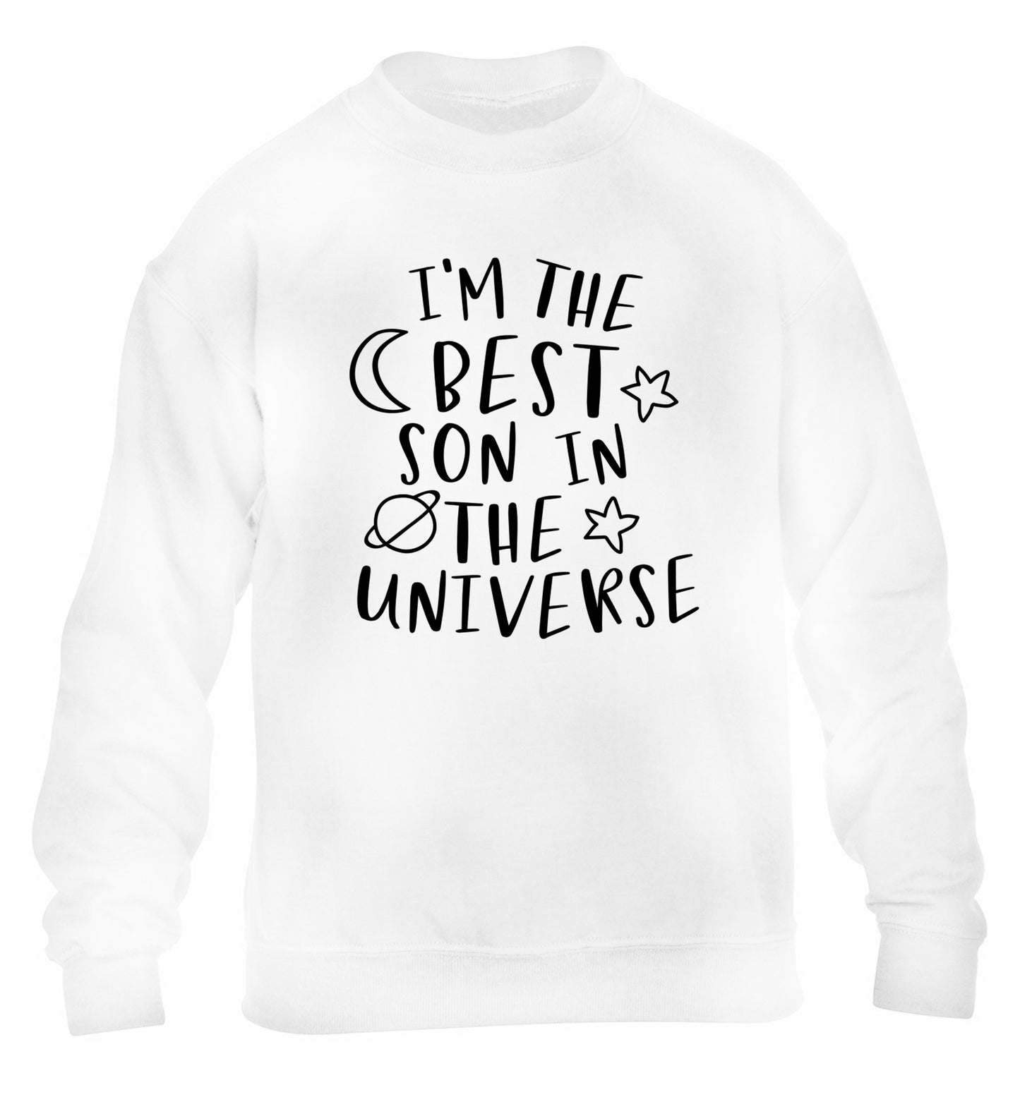 I'm the best son in the universe children's white sweater 12-13 Years