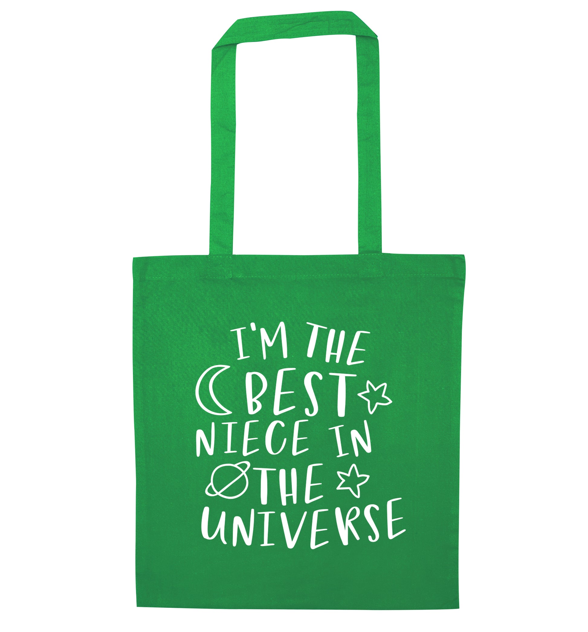 I'm the best niece in the universe green tote bag