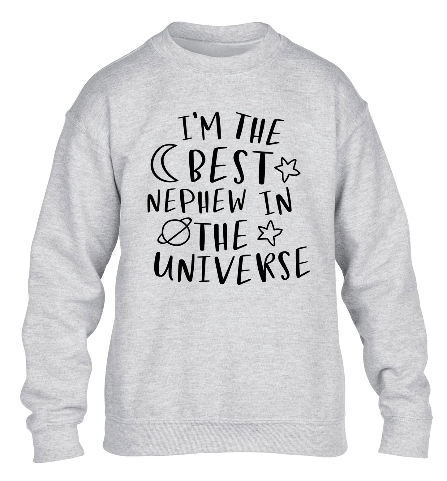 I'm the best nephew in the universe children's grey sweater 12-13 Years