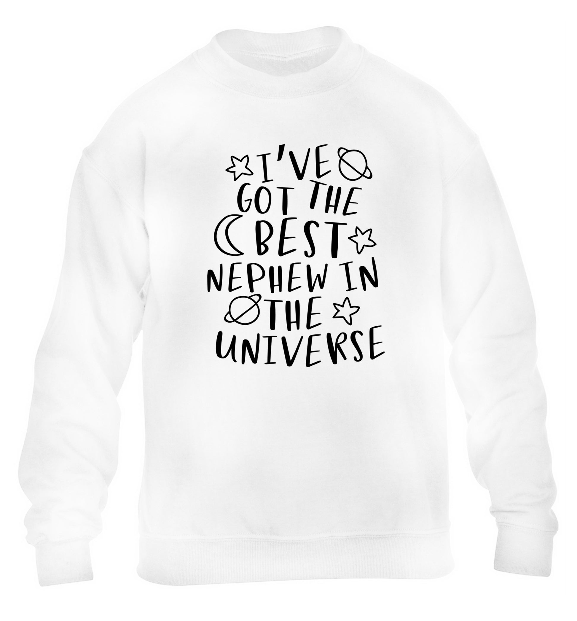 I've got the best nephew in the universe children's white sweater 12-13 Years