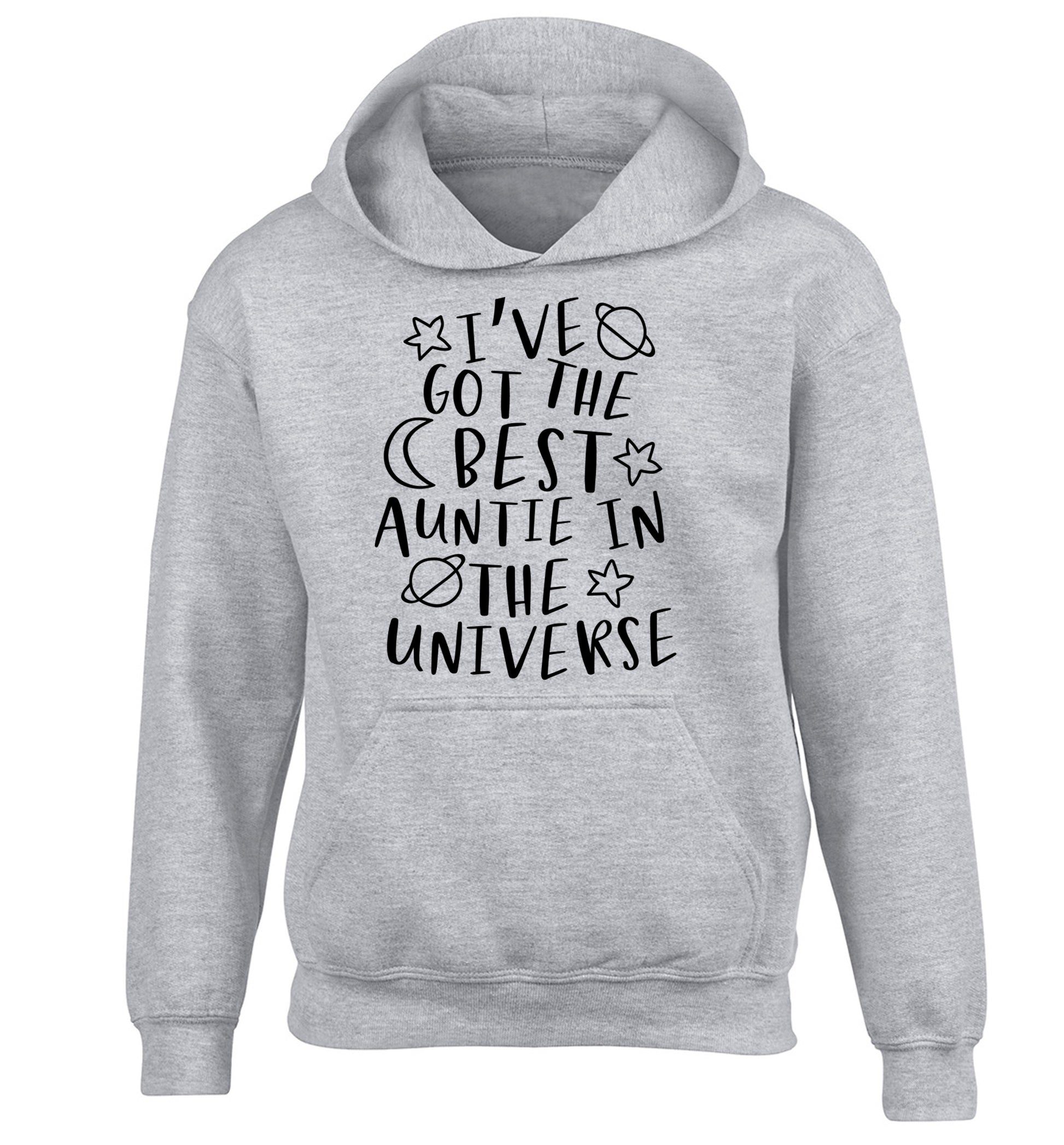 I've got the best auntie in the universe children's grey hoodie 12-13 Years