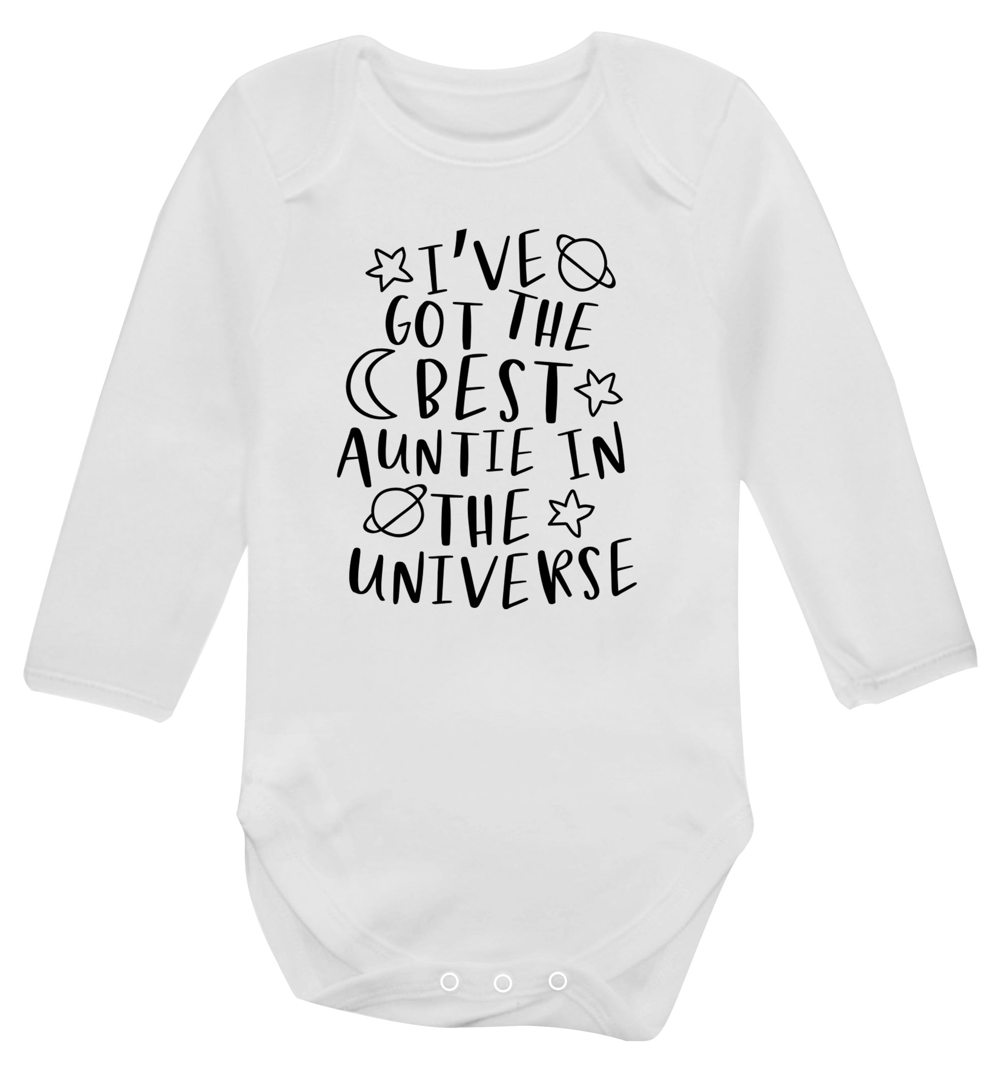 I've got the best auntie in the universe Baby Vest long sleeved white 6-12 months