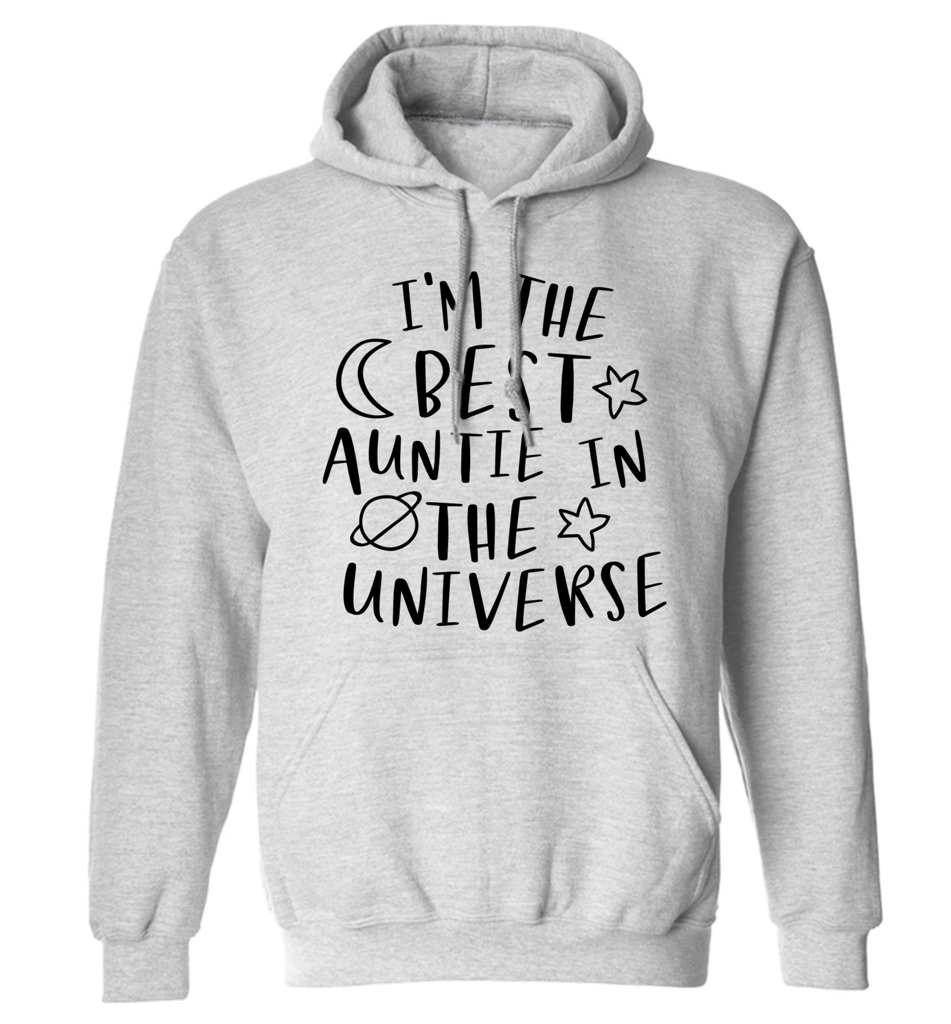 I'm the best auntie in the universe adults unisex grey hoodie 2XL