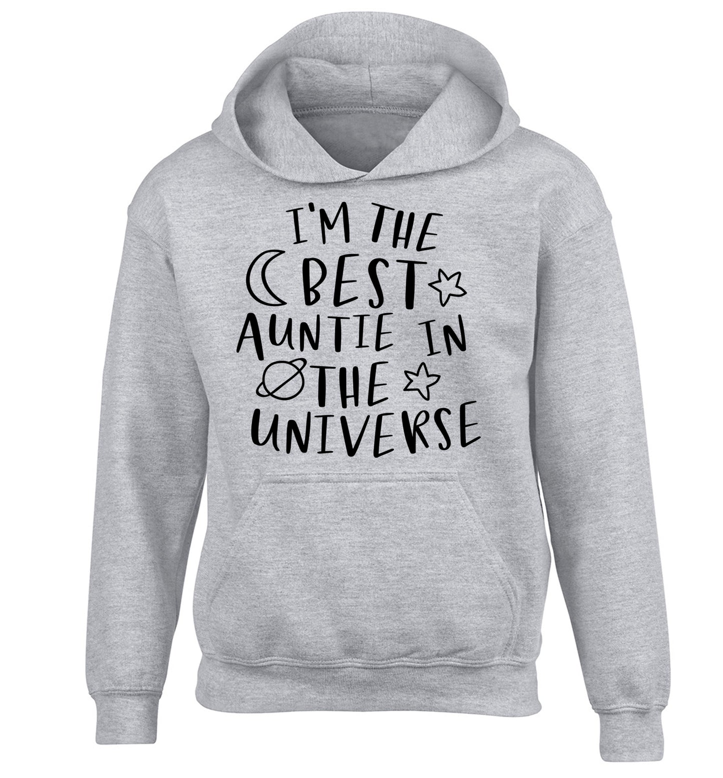 I'm the best auntie in the universe children's grey hoodie 12-13 Years