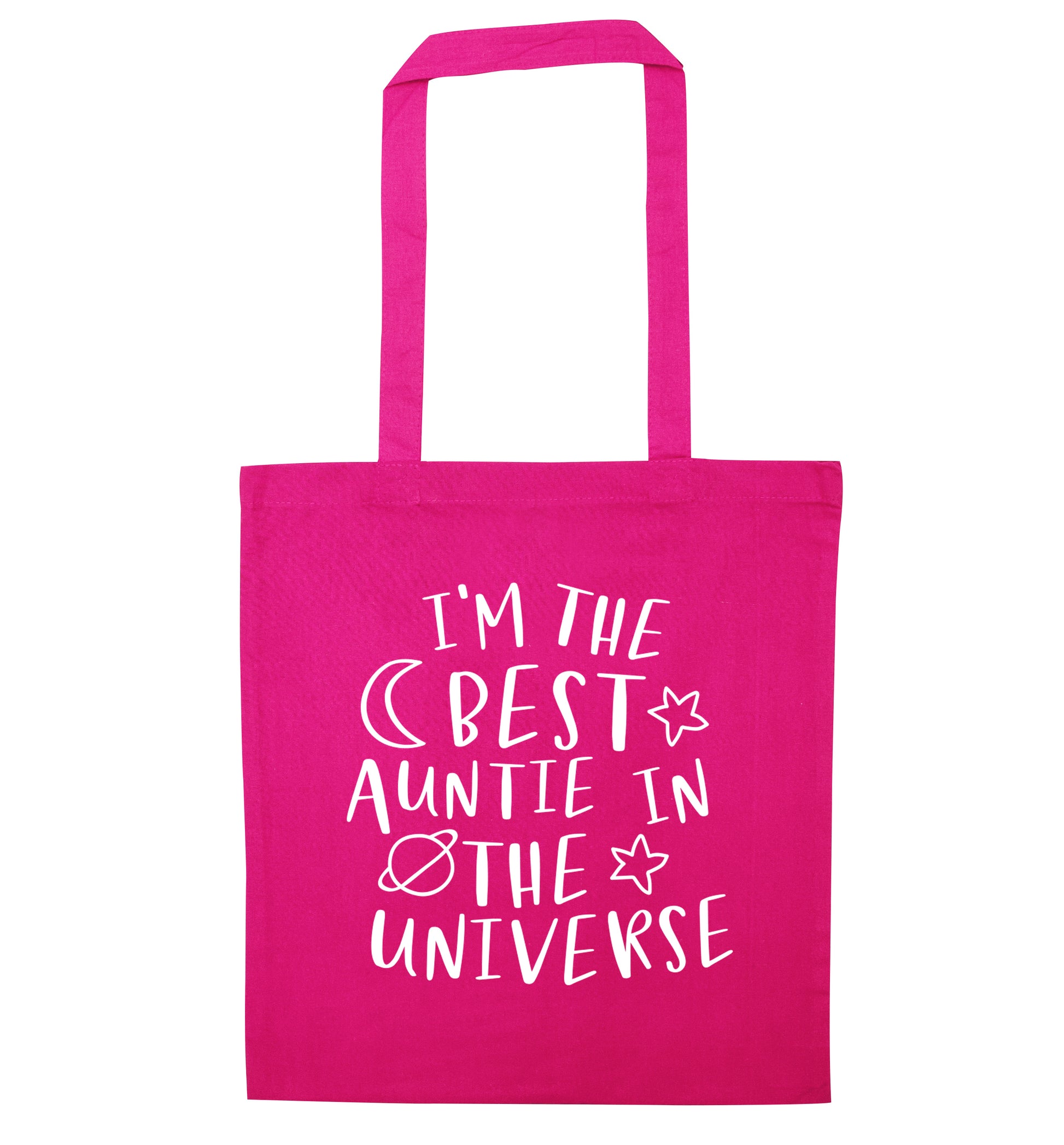 I'm the best auntie in the universe pink tote bag