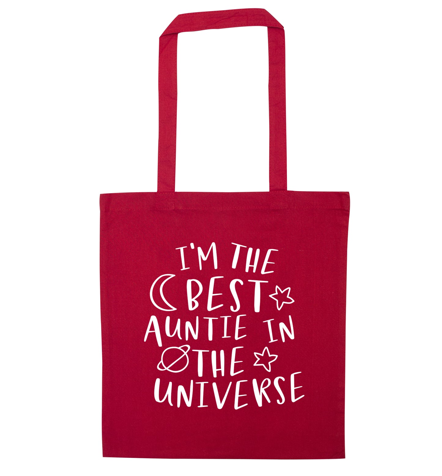 I'm the best auntie in the universe red tote bag