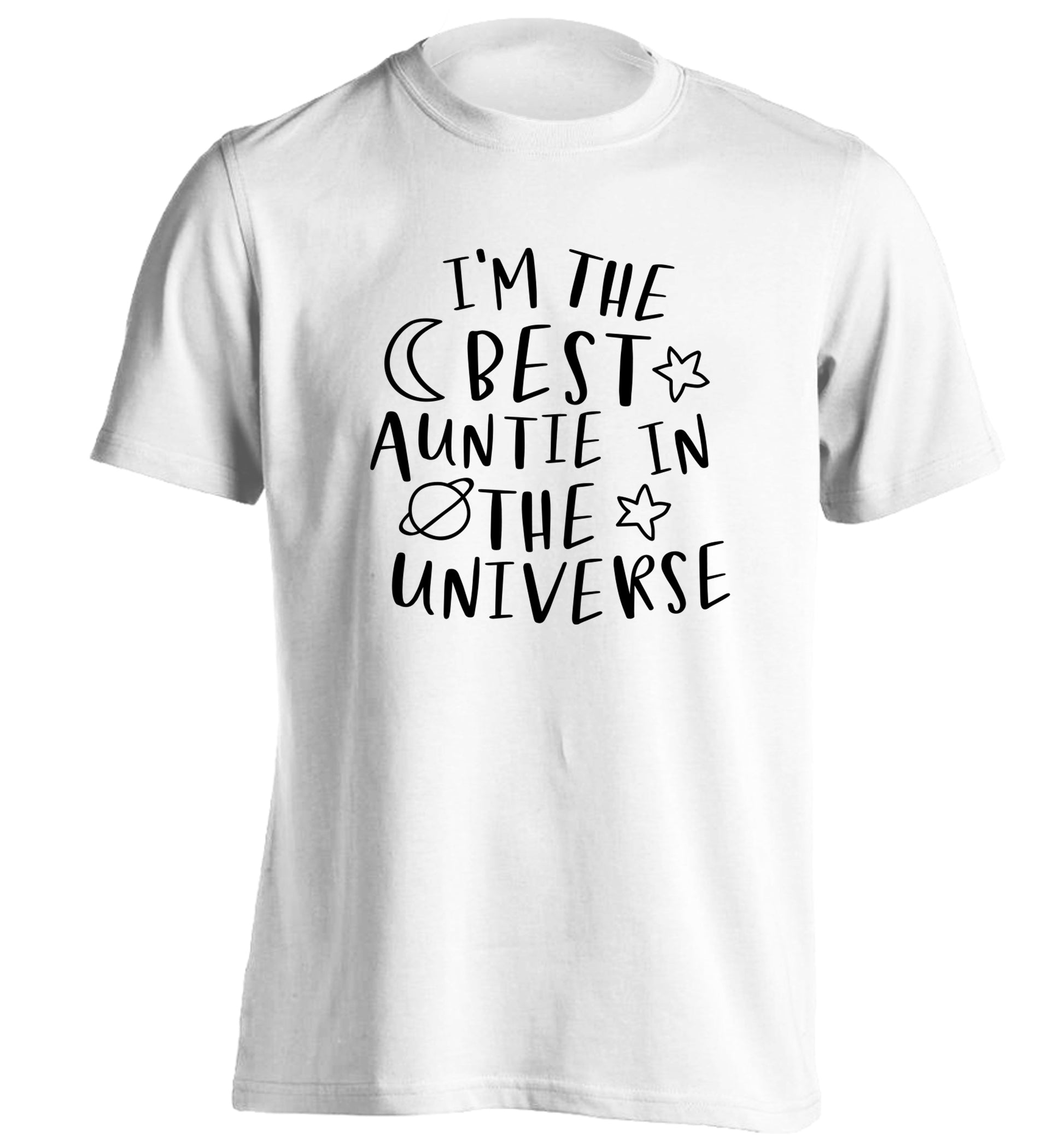 I'm the best auntie in the universe adults unisex white Tshirt 2XL