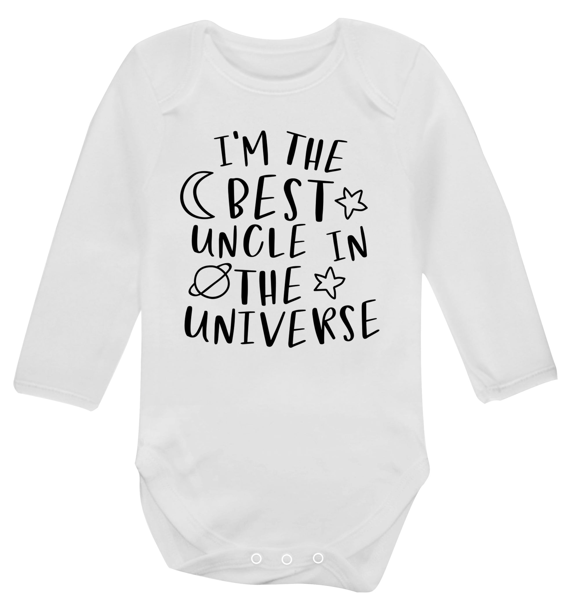 I'm the best uncle in the universe Baby Vest long sleeved white 6-12 months